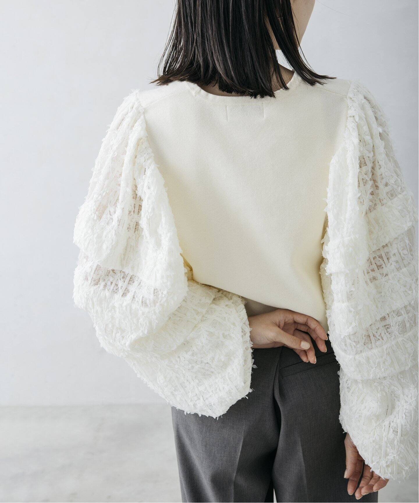 nude vintage×JOURNAL STANDARD】ジャカードスリーブカーディガン 