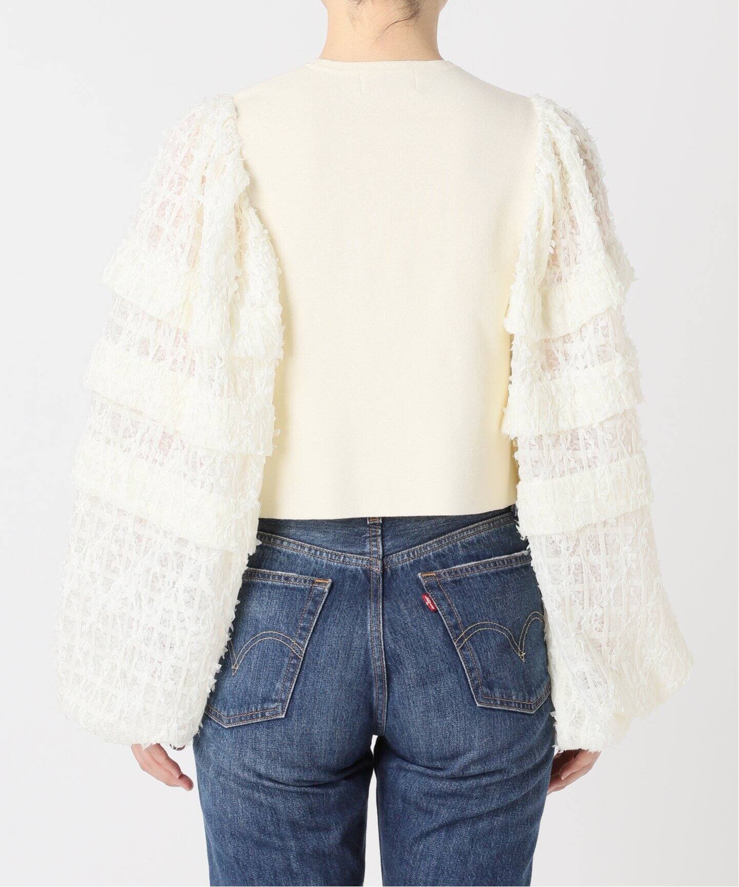 nude vintage×JOURNAL STANDARD】ジャカードスリーブカーディガン  