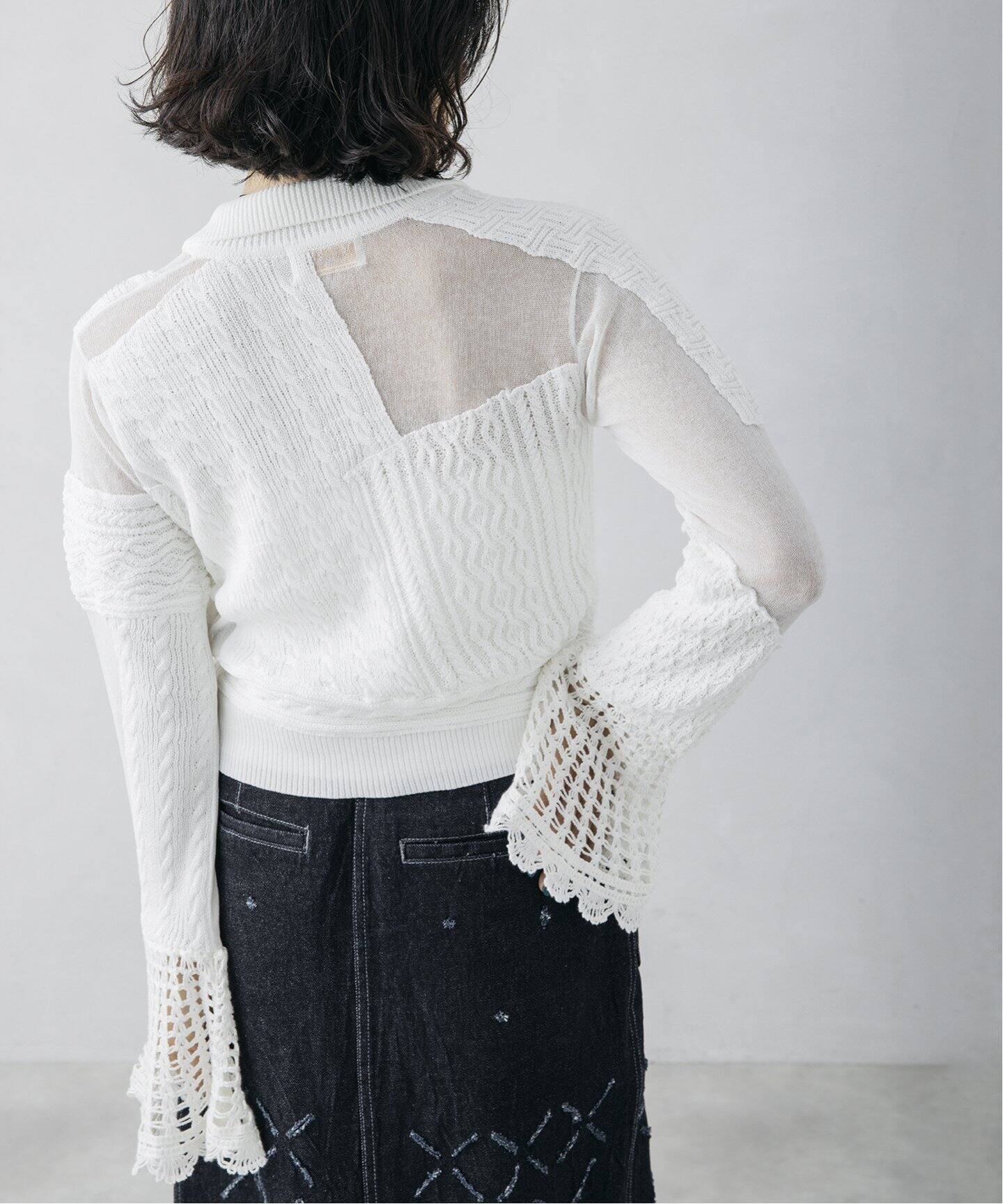 nude vintage×JOURNAL STANDARD】パッチワークニットプルオーバー  