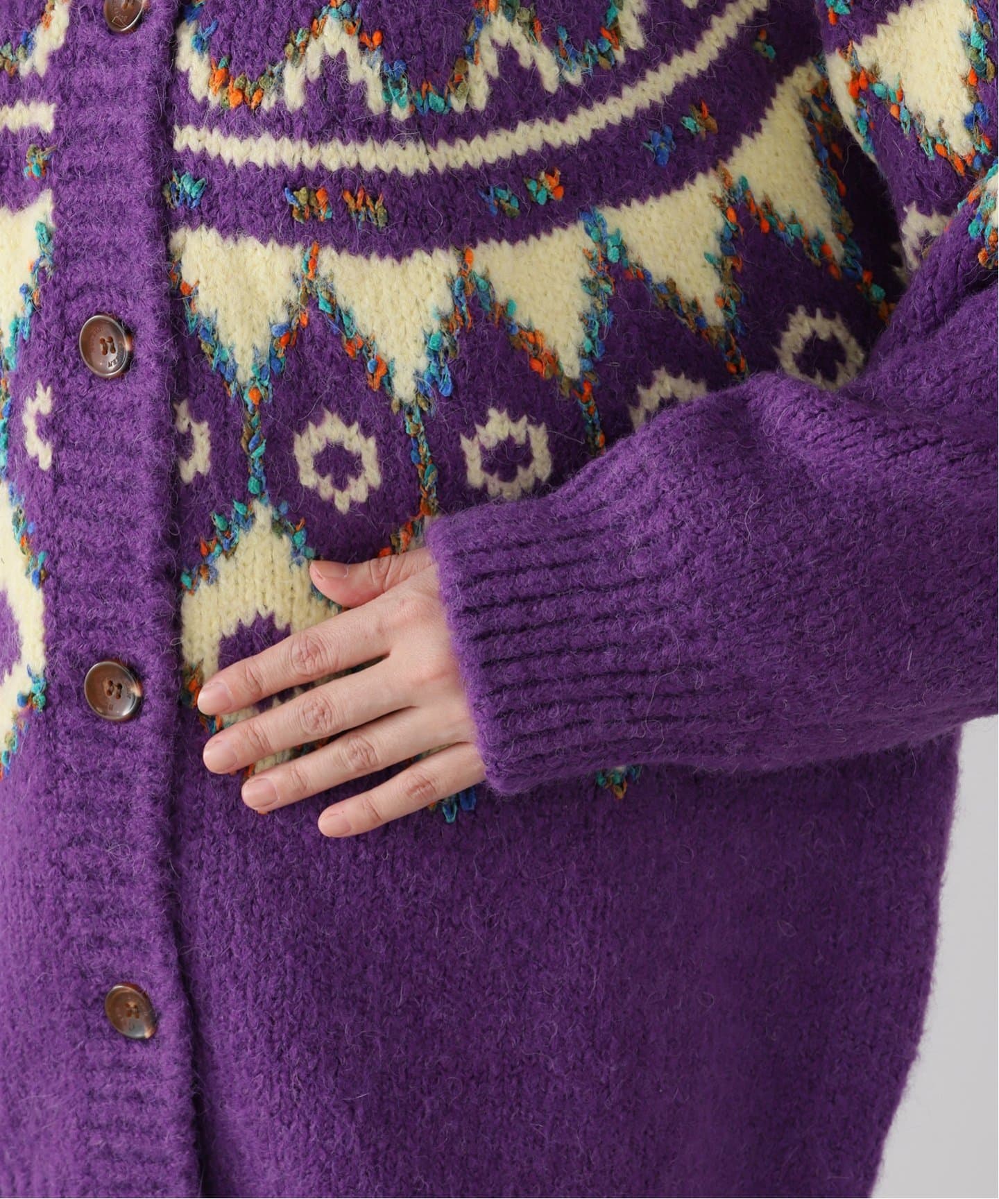 GREEN BUTTER/グリーンバター】Alpaca Nordic Cardigan（カーディガン