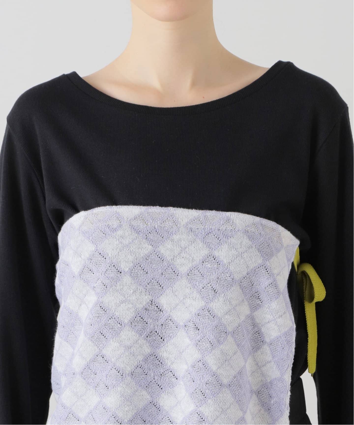 YANYAN/ヤンヤン】ARGYLE APRON TOP:ニット（ニット／セーター