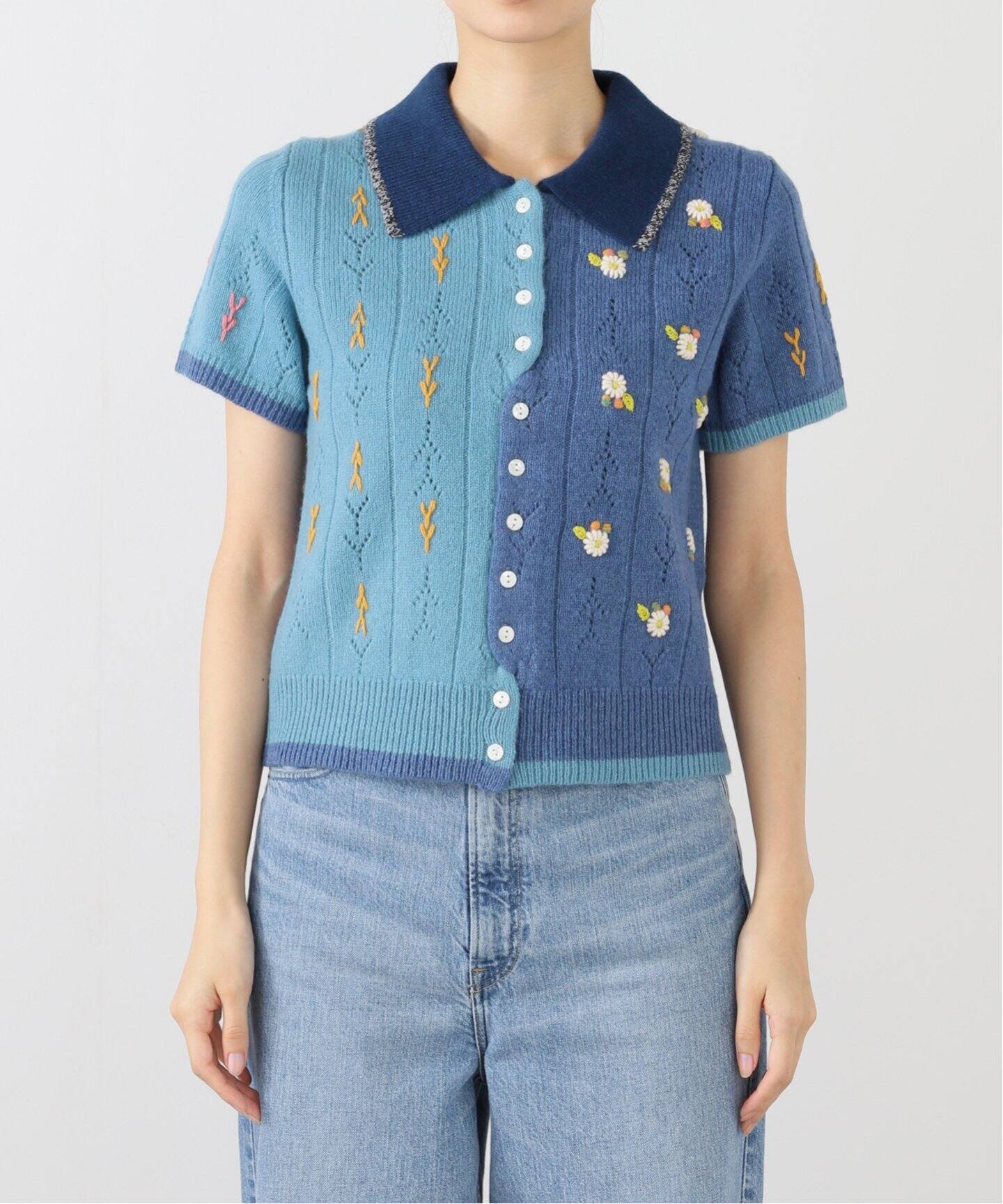 YANYAN/ヤンヤン】DAISY SHORT SLEEVE CARDIGAN:カーディガンYYW23  