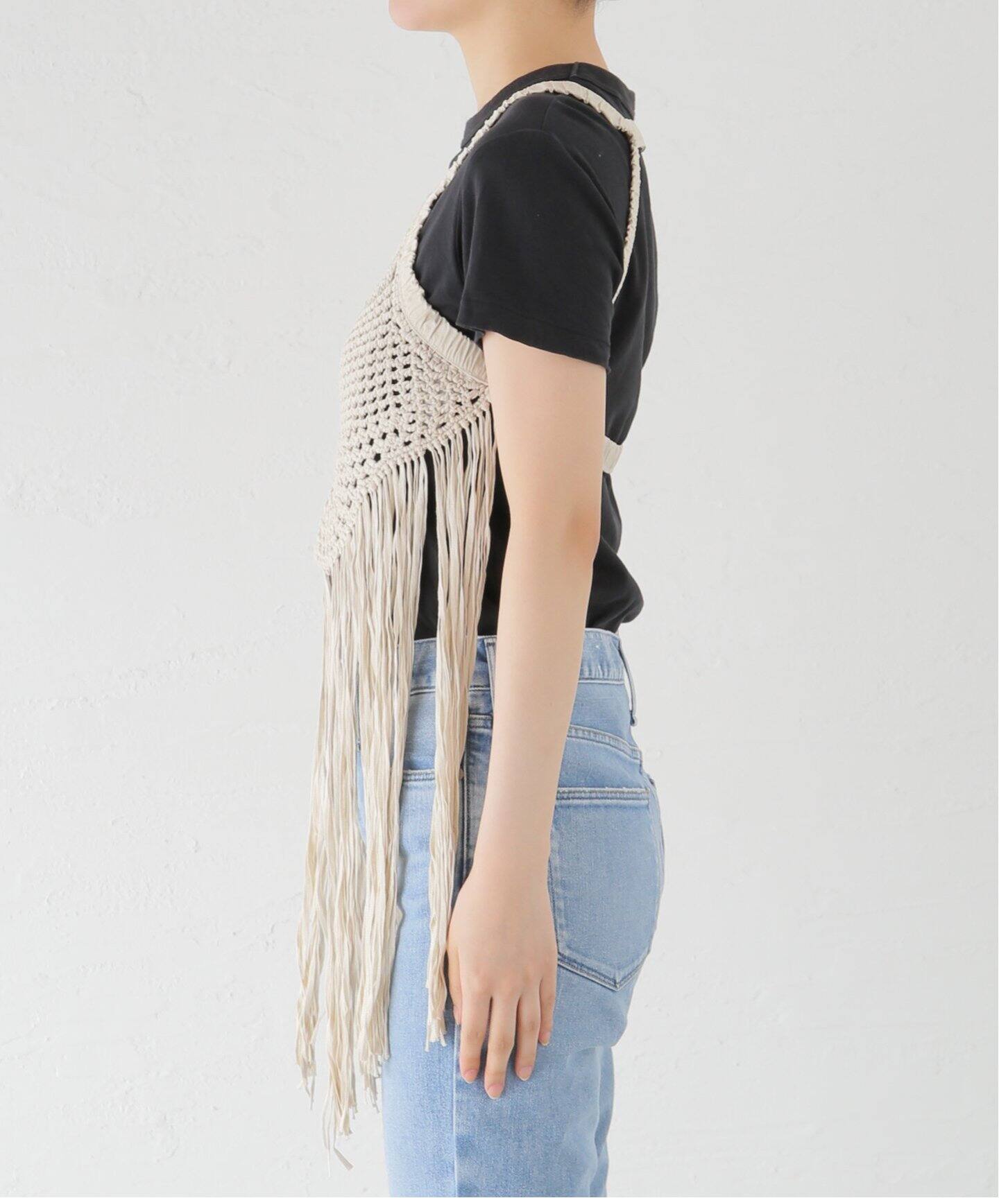 CLANE/クラネ】 MACRAME KNIT TOPS 16106-2232（ニット