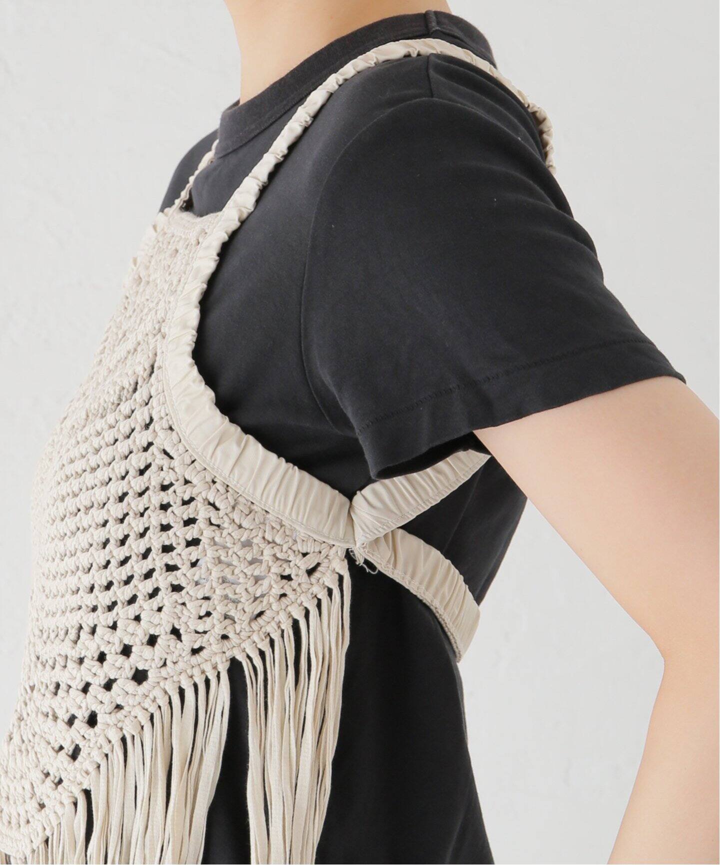CLANE/クラネ】 MACRAME KNIT TOPS 16106-2232（ニット