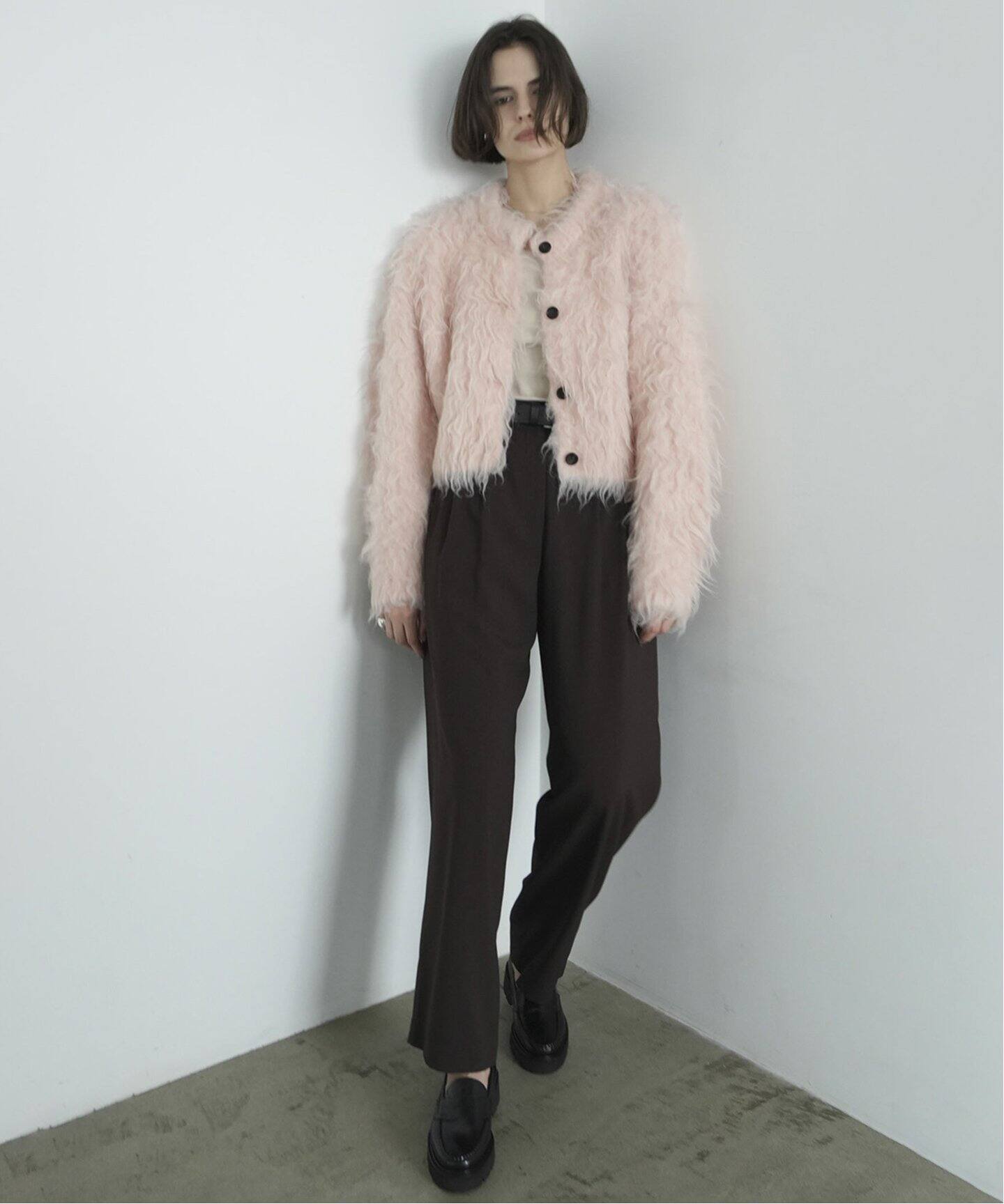 CLANE/クラネ】SHAGGY SHORT KNIT CARDIGAN 17106-2102（カーディガン 