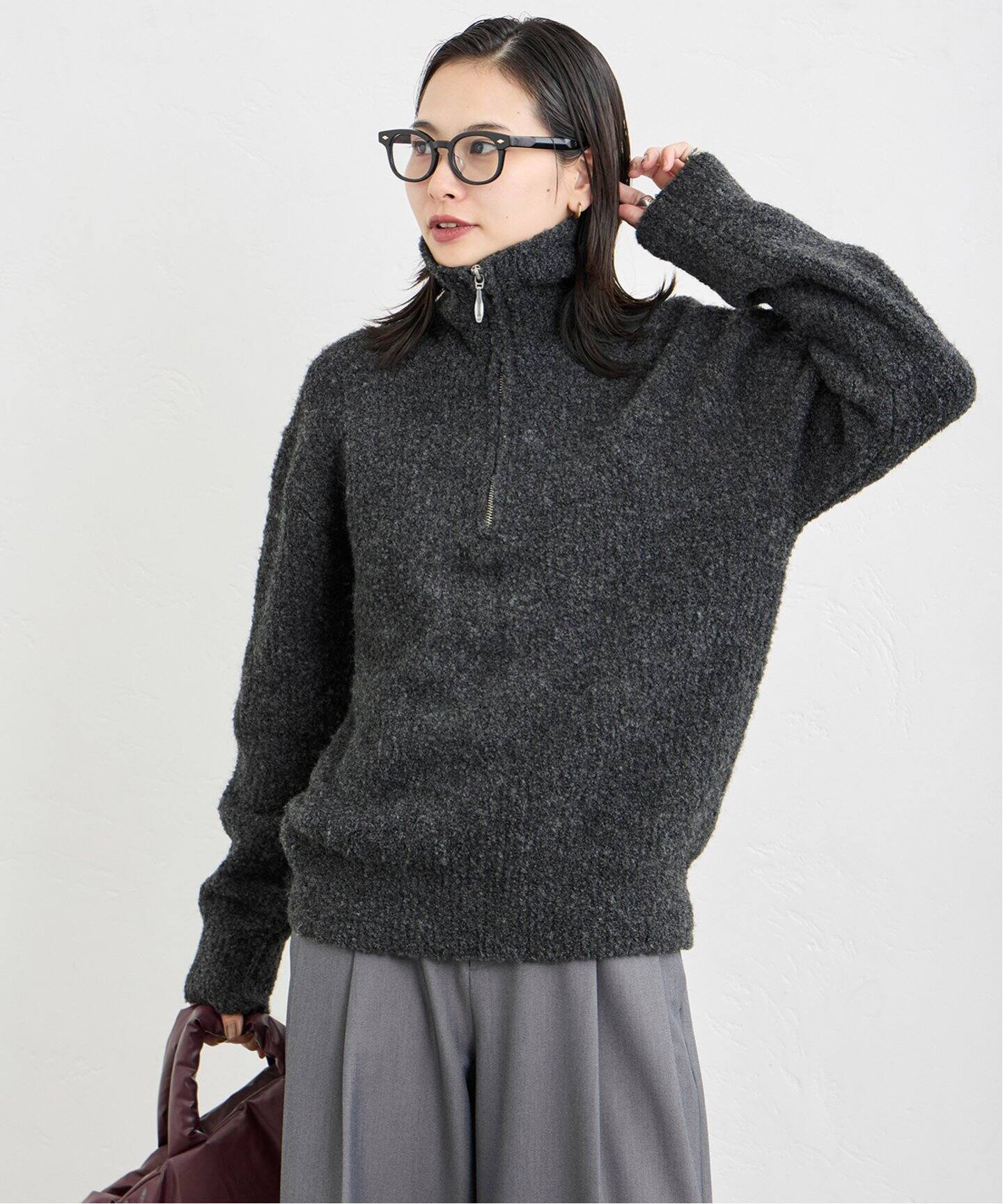 TONY WACK/トニー ワック】WOOL BLEND BOUCKE ZIP BD24KN12（ニット