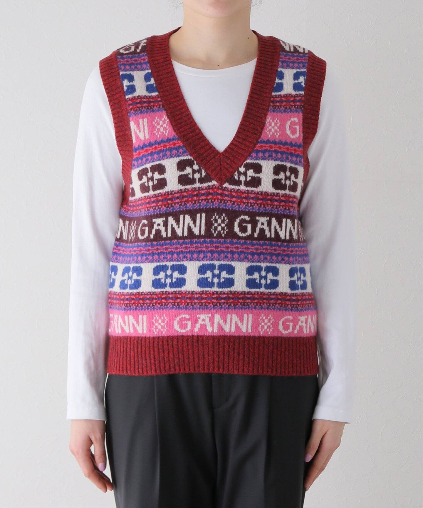 GANNI / ガニー】 Logo Wool Mix Vest：ベスト（ベスト）｜Oriens 