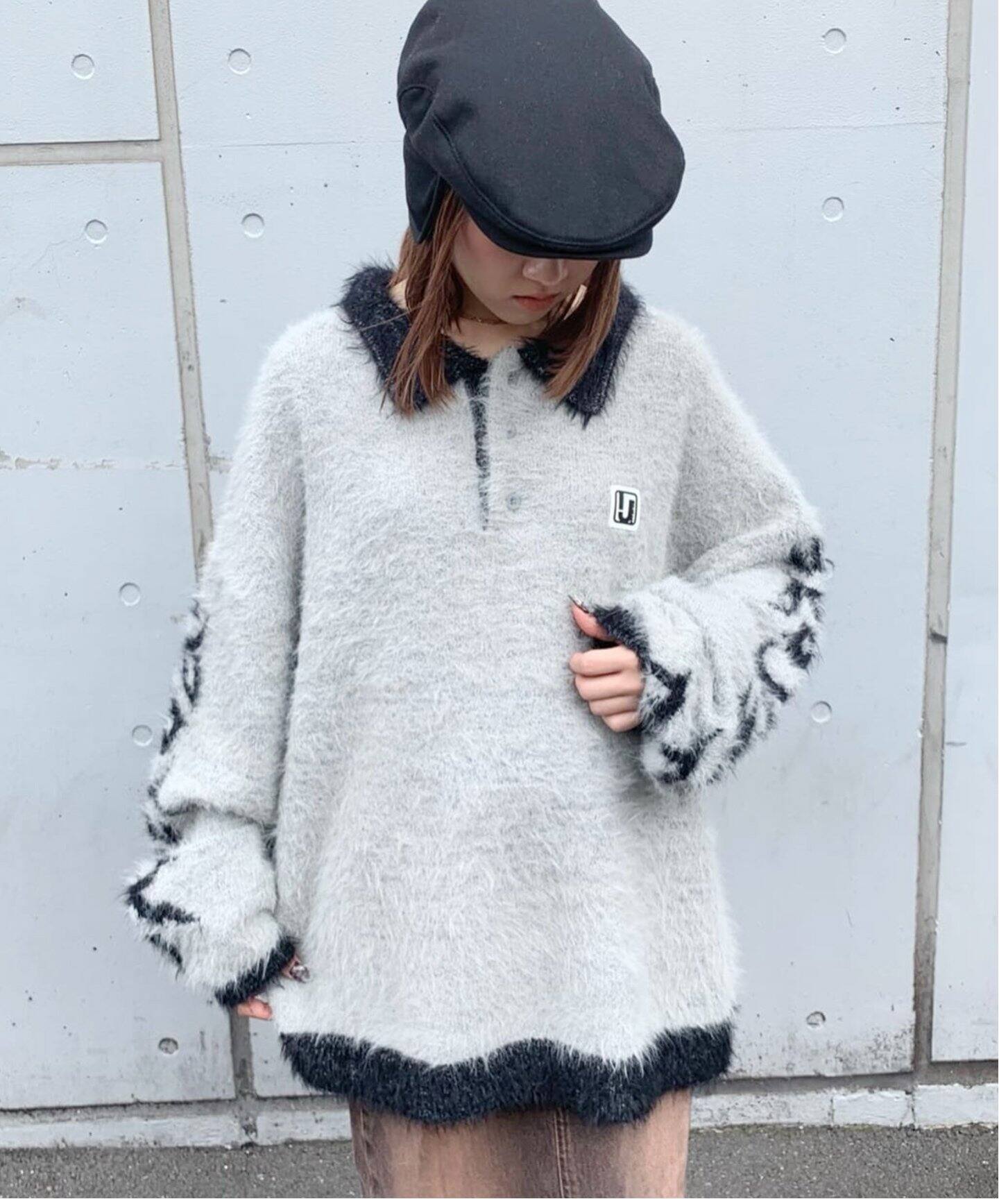 irojikake/イロジカケ】 FLUFFY RUGBY SHIRT IG24AWKT24P/ KT24G 