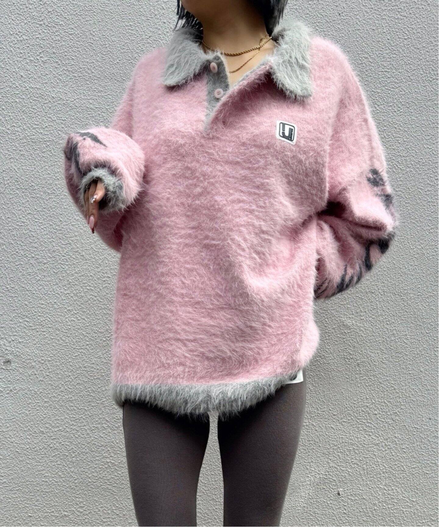 irojikake/イロジカケ】 FLUFFY RUGBY SHIRT IG24AWKT24P/ KT24G 