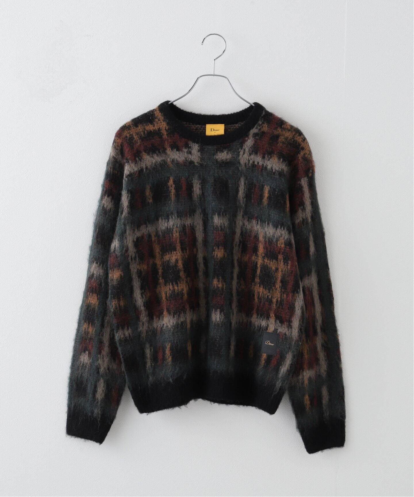 Dime/ダイム】PLAID MOHAIR MIX KNIT：ニット（ニット／セーター 