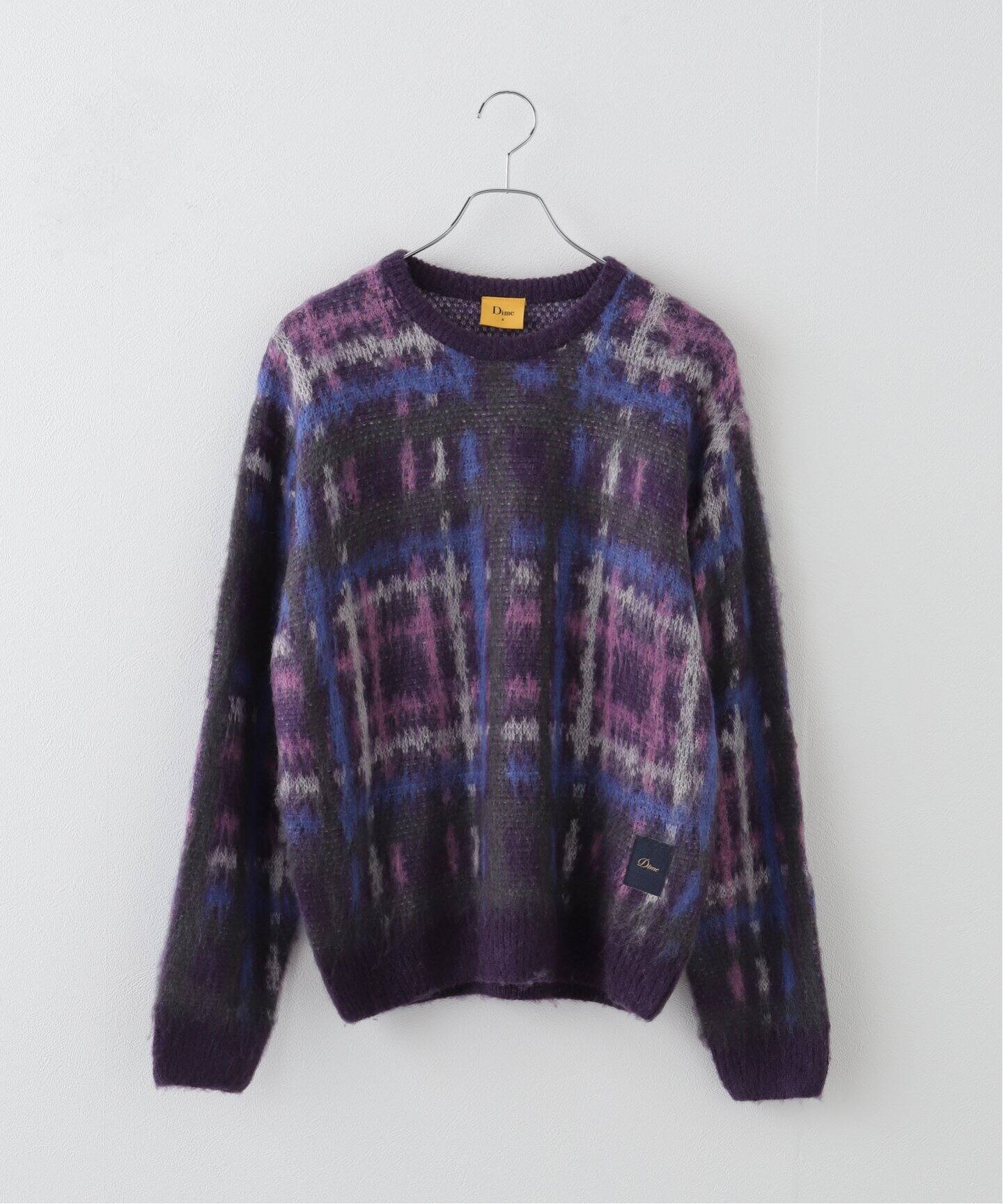 Dime/ダイム】PLAID MOHAIR MIX KNIT：ニット（ニット／セーター 