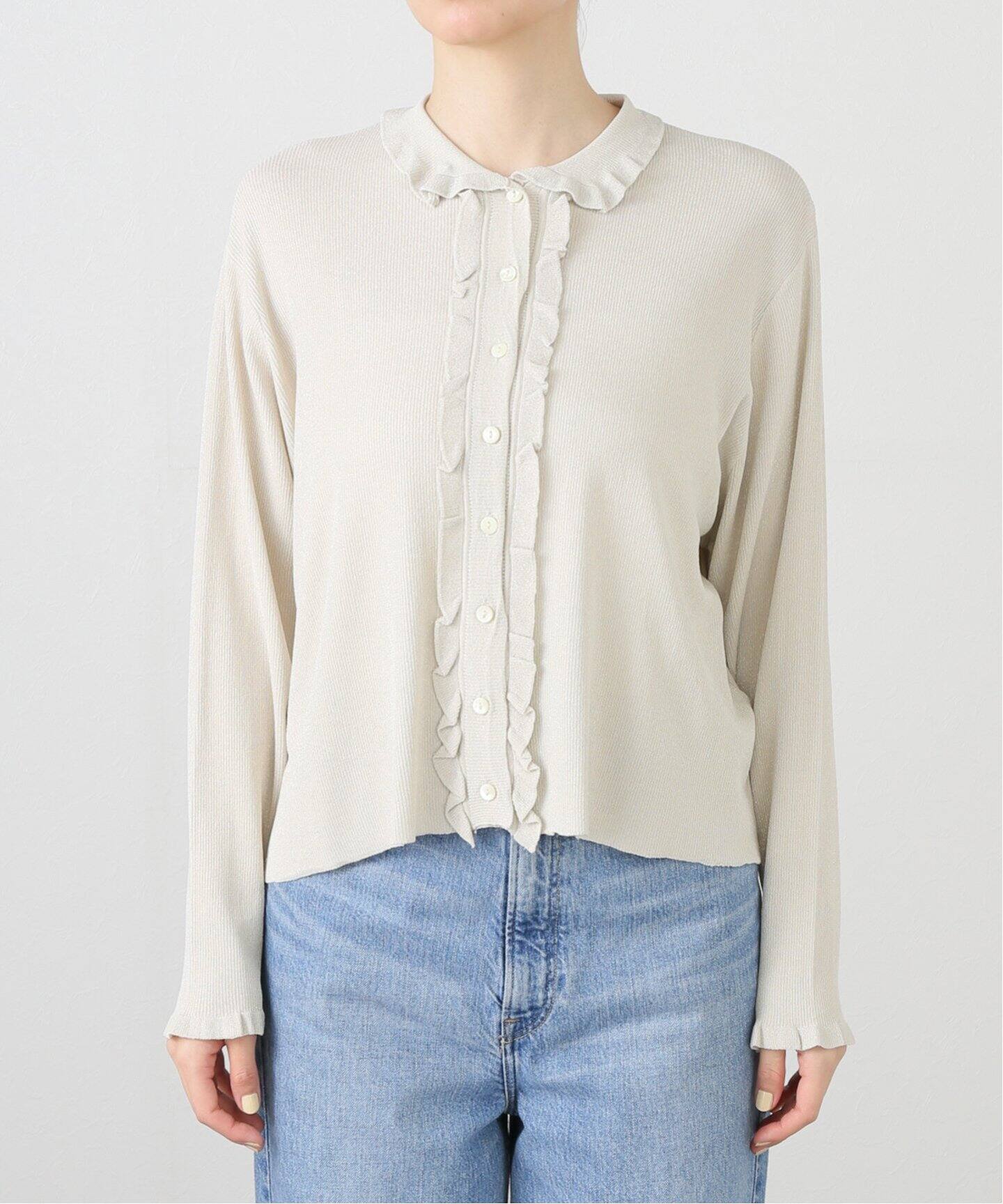 ラメMIX フリルカラーカーディガン（カーディガン）｜journal standard  