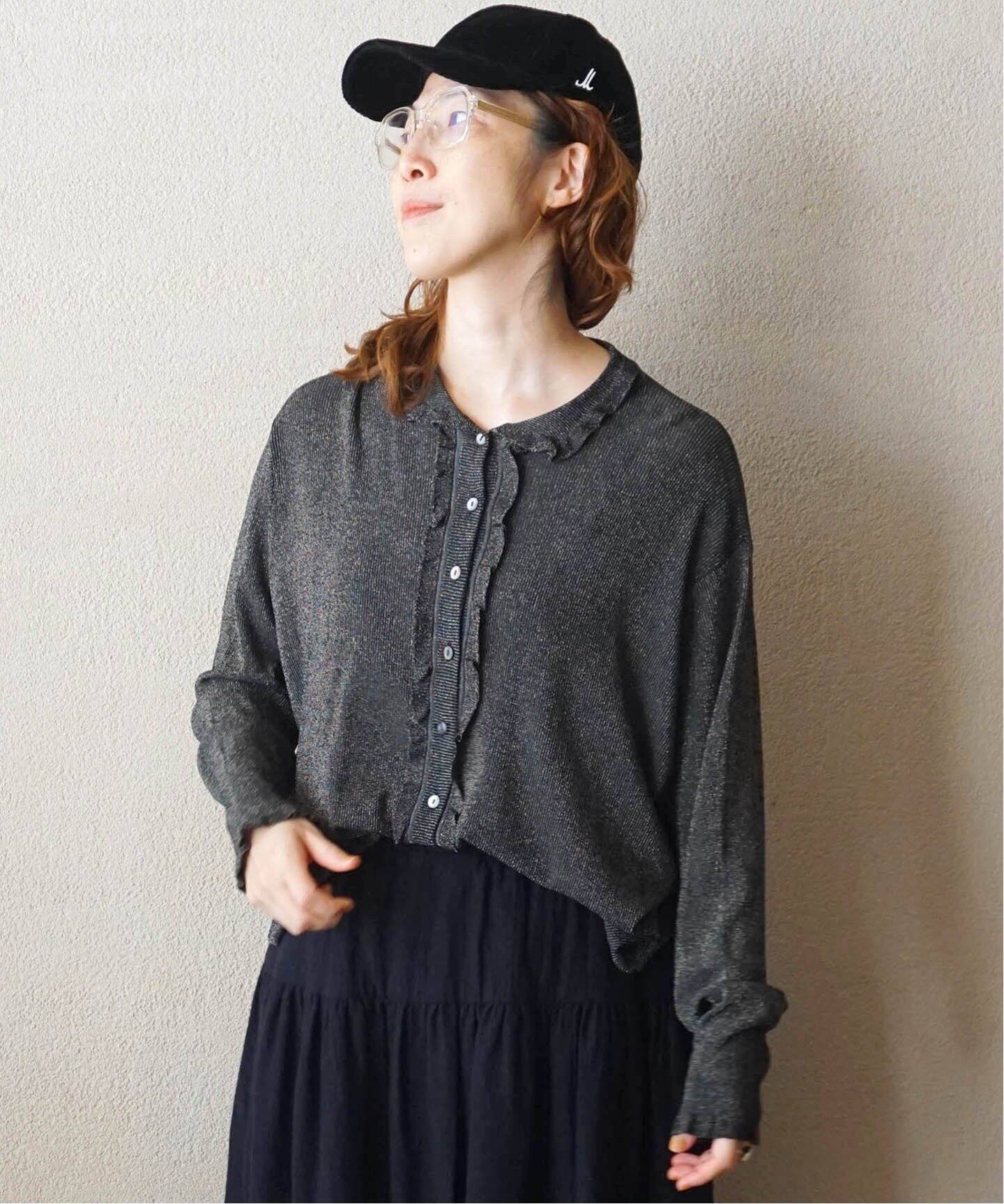 ラメMIX フリルカラーカーディガン（カーディガン）｜journal standard  