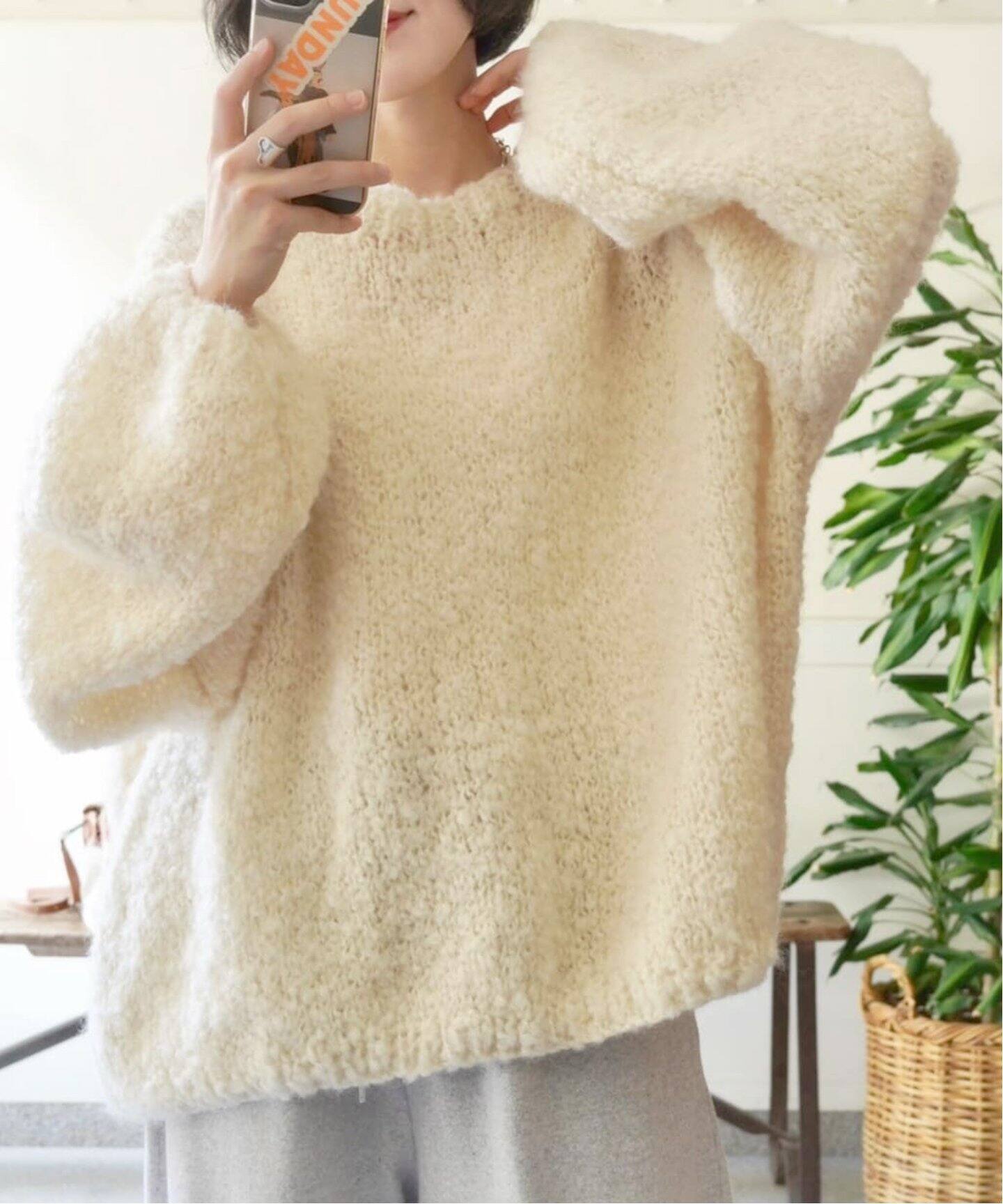 MAYDI /マイディ】HAND KNITTED BOUCLE PULL（ニット／セーター 