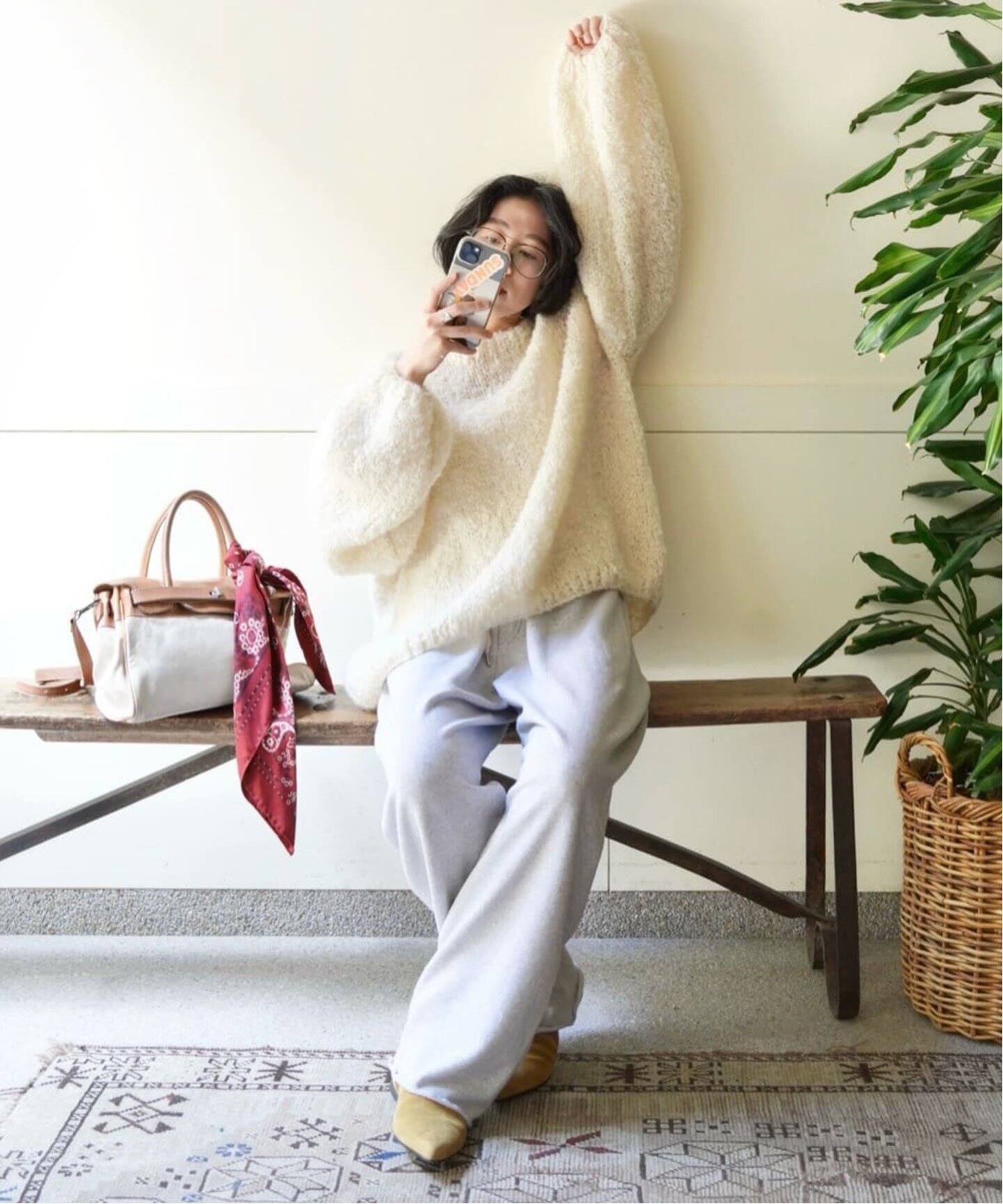 MAYDI /マイディ】HAND KNITTED BOUCLE PULL（ニット／セーター 
