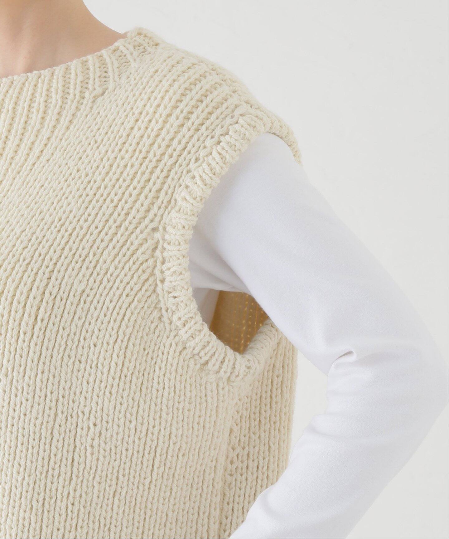 MAYDI /マイディ】 HAND KNITTED PULL VEST WITH FRINGE（ベスト 