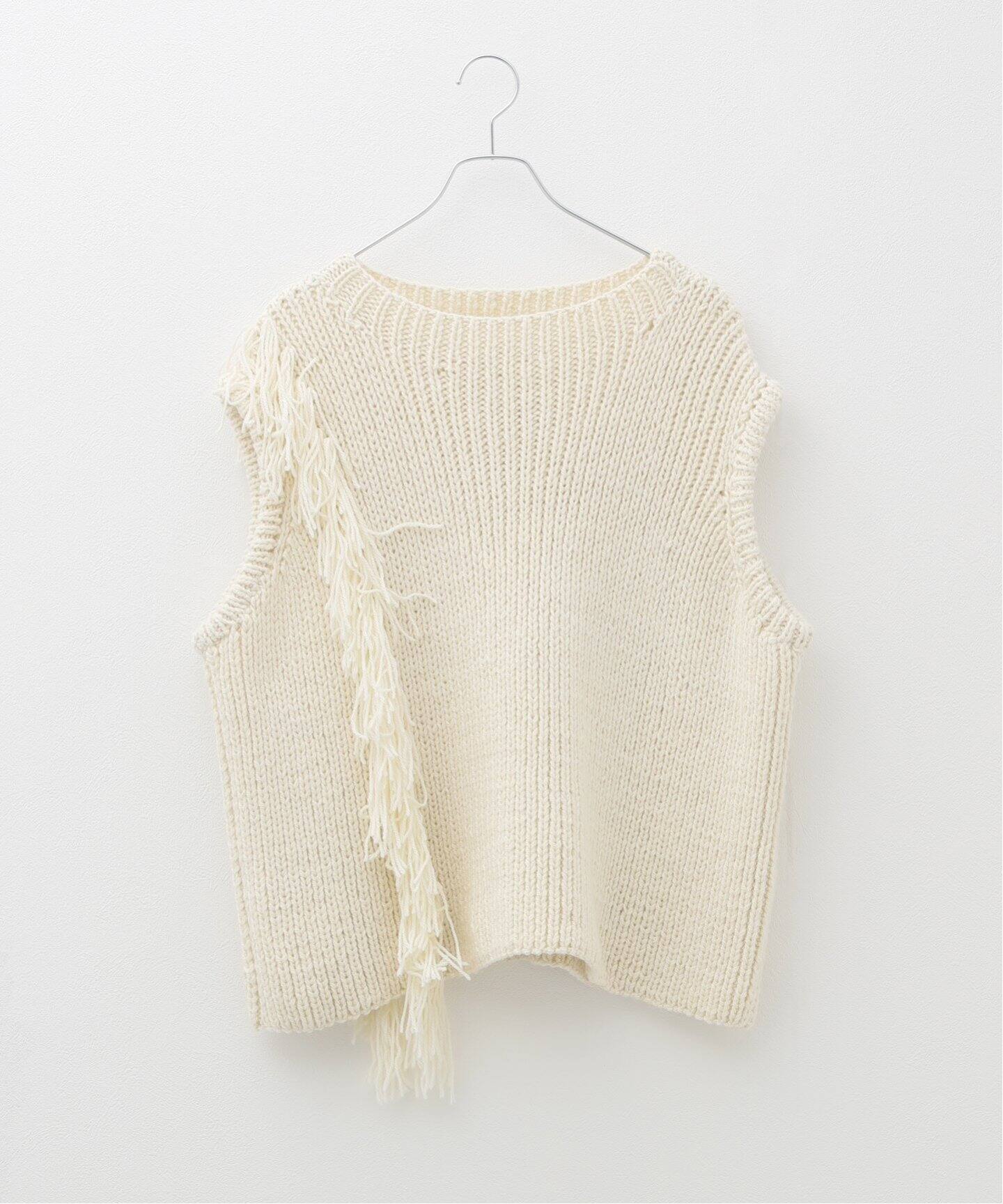 MAYDI /マイディ】 HAND KNITTED PULL VEST WITH FRINGE（ベスト 