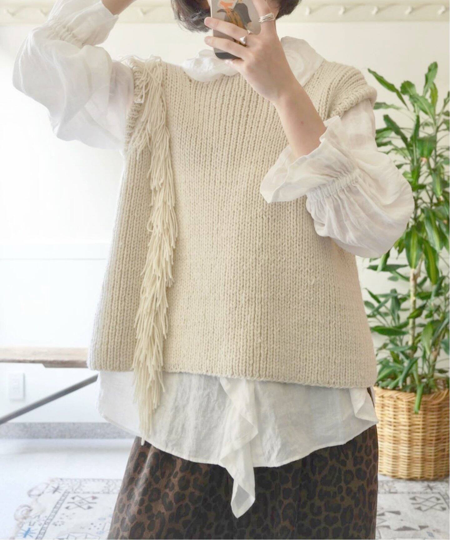 新品☆MAYDI KNITTED GILLET ハンドニットベスト ナチュラル MAYDI  