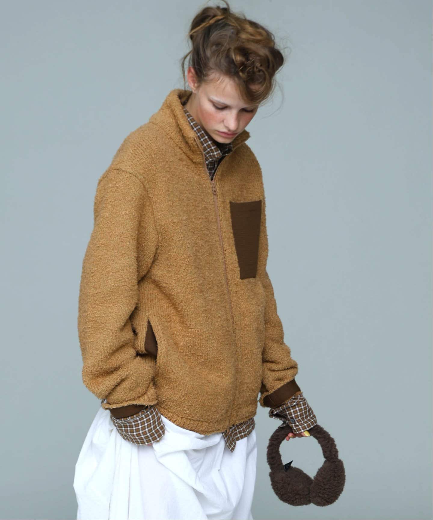 yonetomi new basic】KNIT FLEECE B/L（その他ブルゾン／アウター