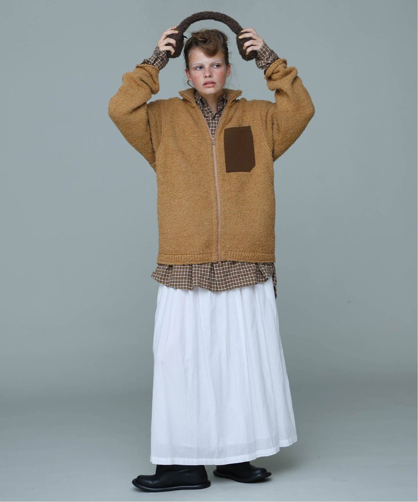 yonetomi new basic】KNIT FLEECE B/L（その他ブルゾン／アウター