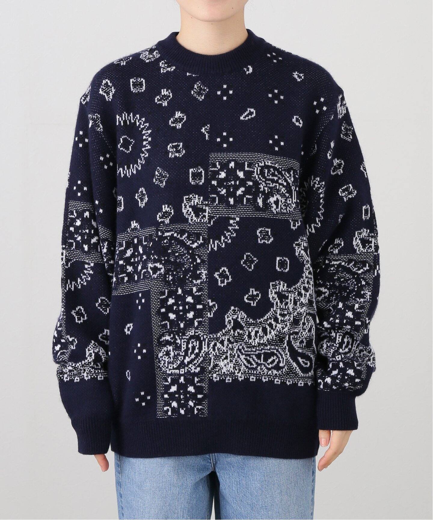 COOHEM / コーヘン】COTTON CASHMERE BANDANA JACQUARD（ニット 
