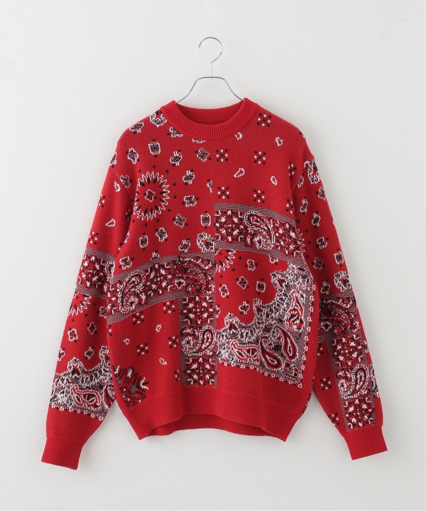 COOHEM / コーヘン】COTTON CASHMERE BANDANA JACQUARD（ニット  