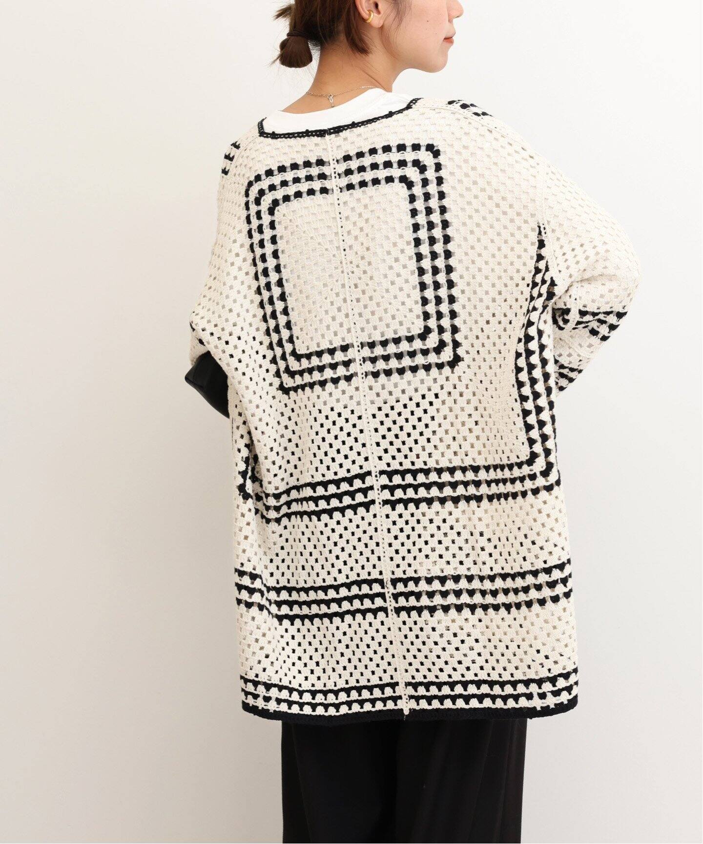 JOURNAL STANDARD relumeクロシェラインVネックカーディガン JOURNAL STANDARD relumeクロシェラインVネックカーディガン