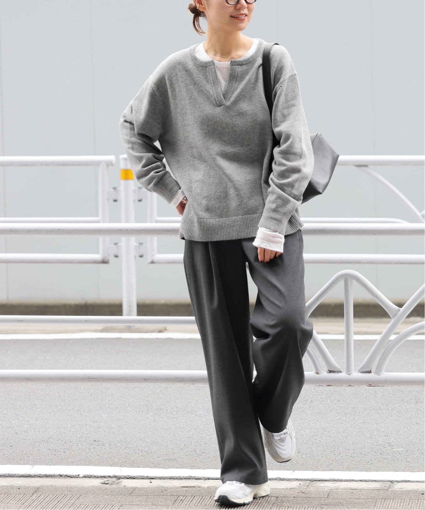 トップス ENNOY MERINO WOOL SWEATER (MIX GRAY) L ENNOY MERINO WOOL