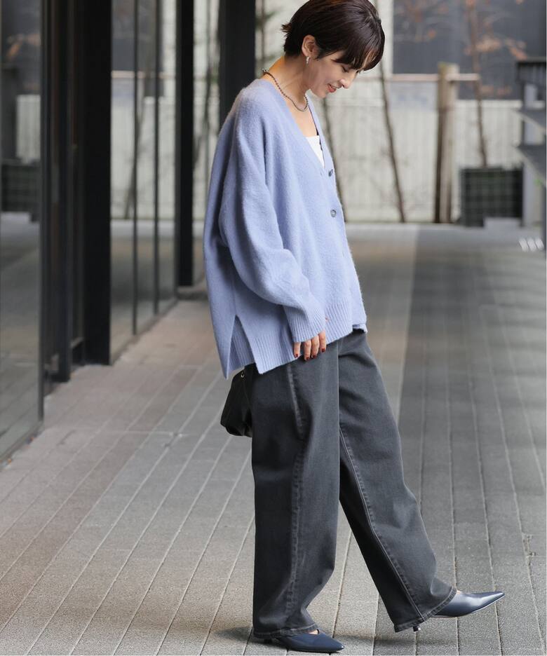 ヘアリーファーVネックカーディガン（カーディガン）｜JOURNAL  