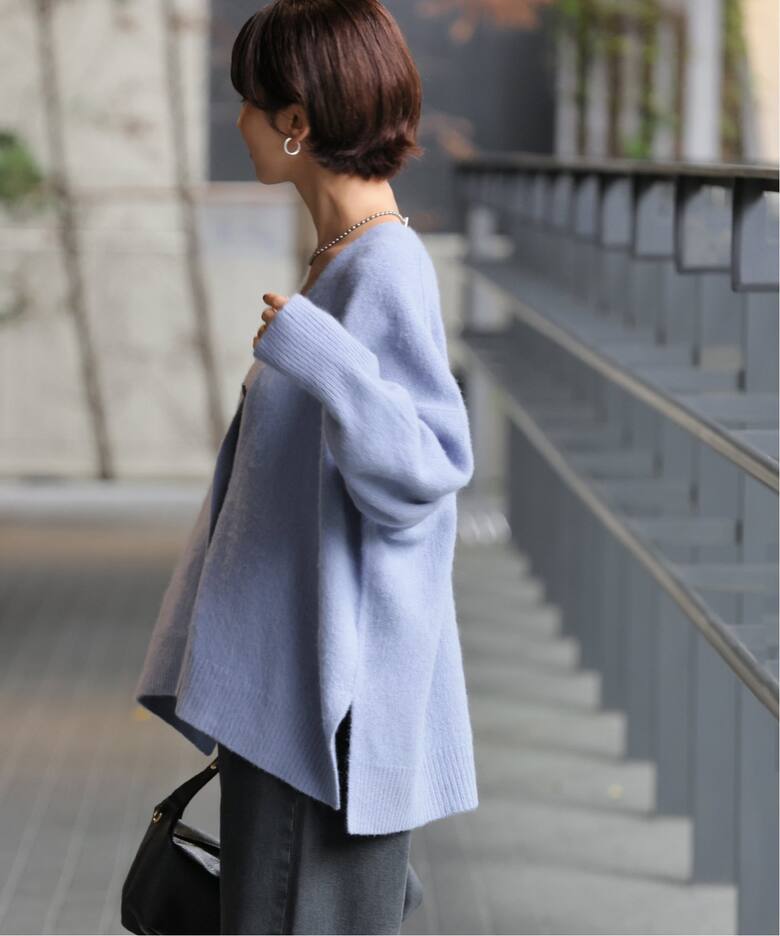 ヘアリーファーVネックカーディガン（カーディガン）｜JOURNAL  