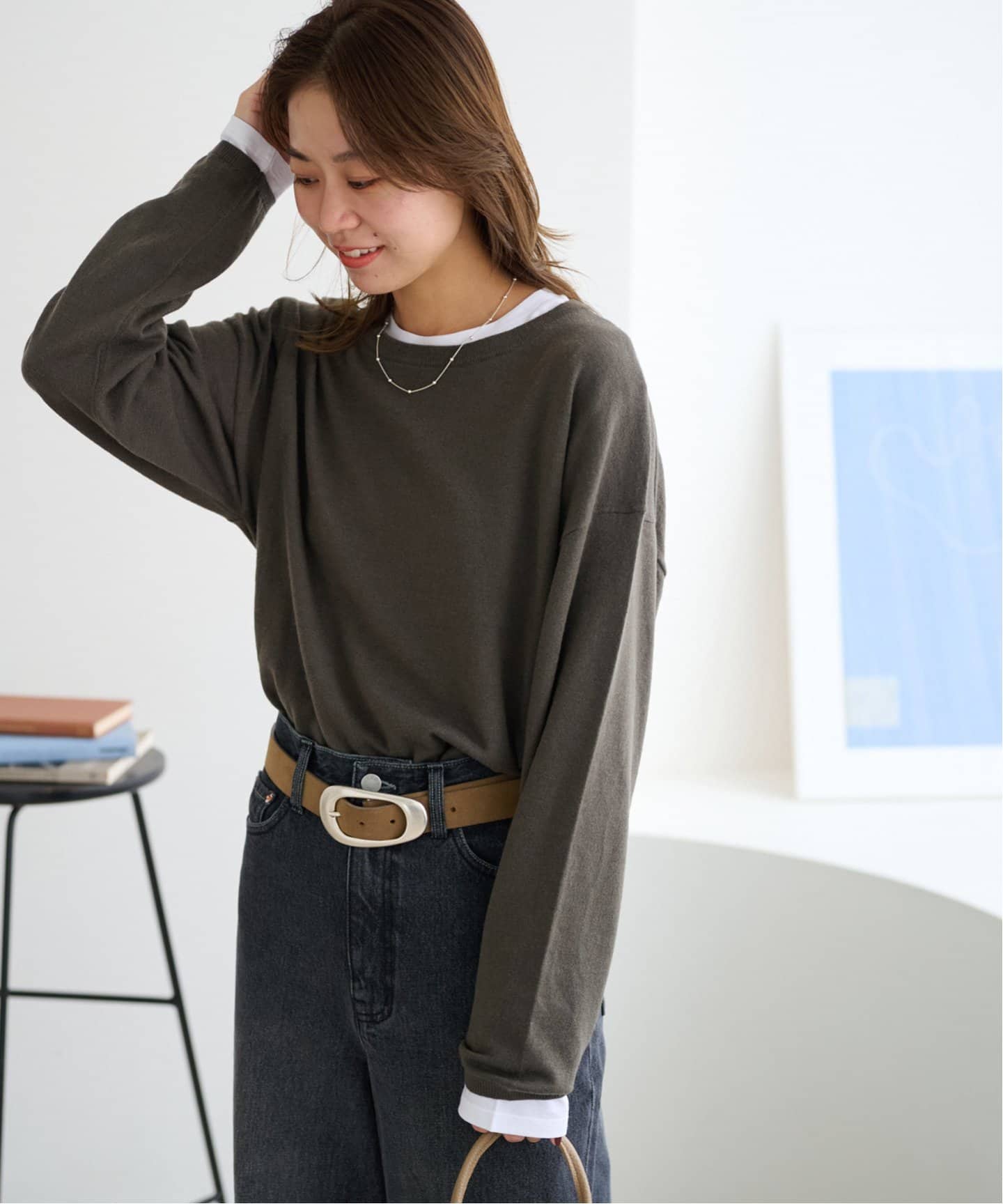 WEB限定追加4/2枚セット》3WAYレイヤードニットプルオーバー