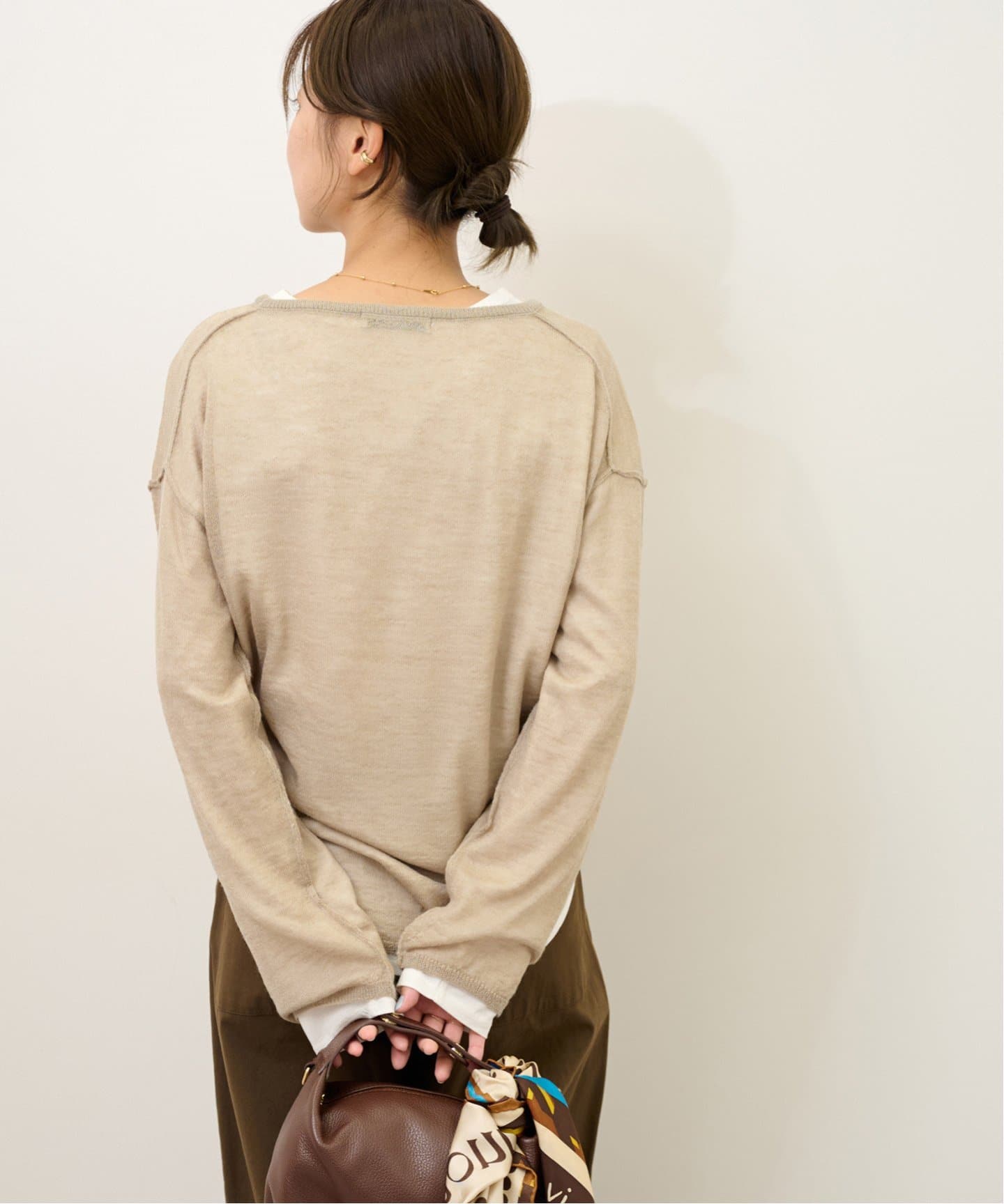 2枚セット》シアーモヘヤMIX Tシャツレイヤードプルオーバー（ニット