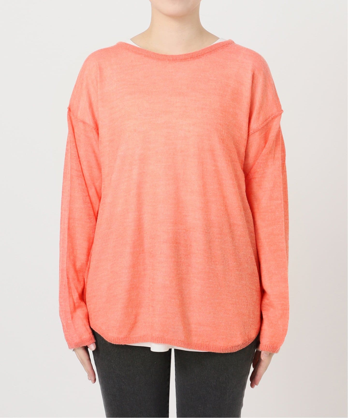 2枚セット》シアーモヘヤMIX Tシャツレイヤードプルオーバー（ニット