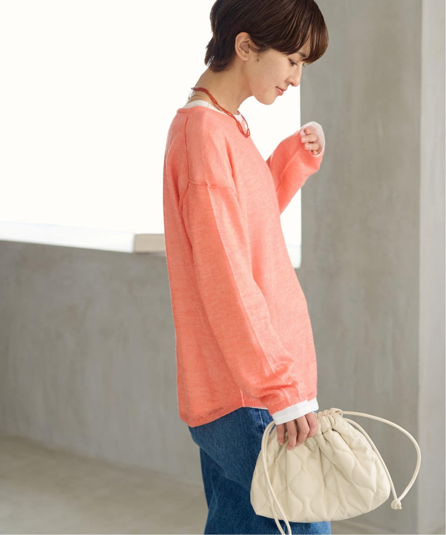 追加/2枚セット》シアーモヘヤMIX Tシャツレイヤードプルオーバー