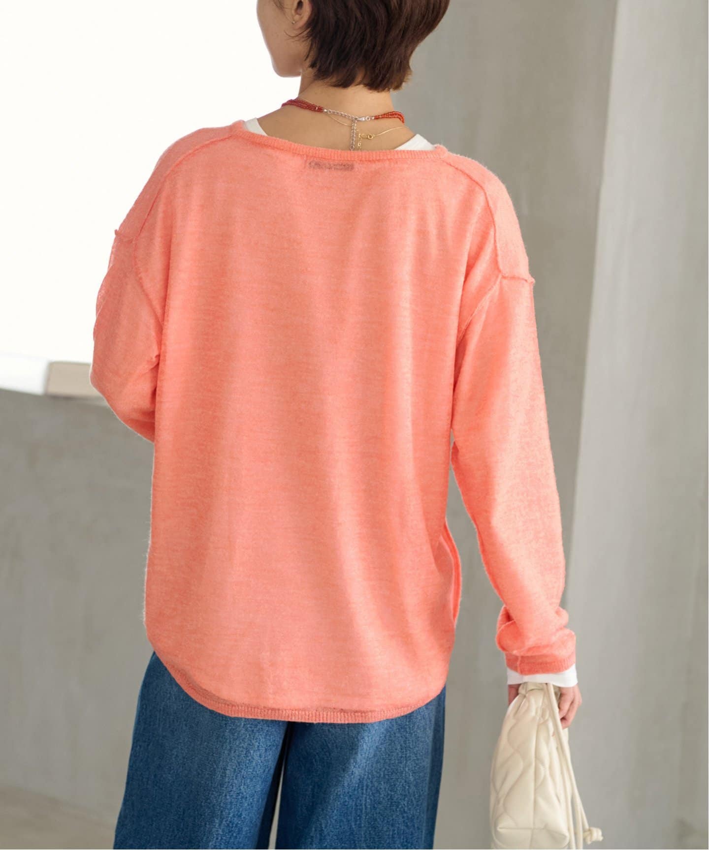 追加/2枚セット》シアーモヘヤMIX Tシャツレイヤードプルオーバー