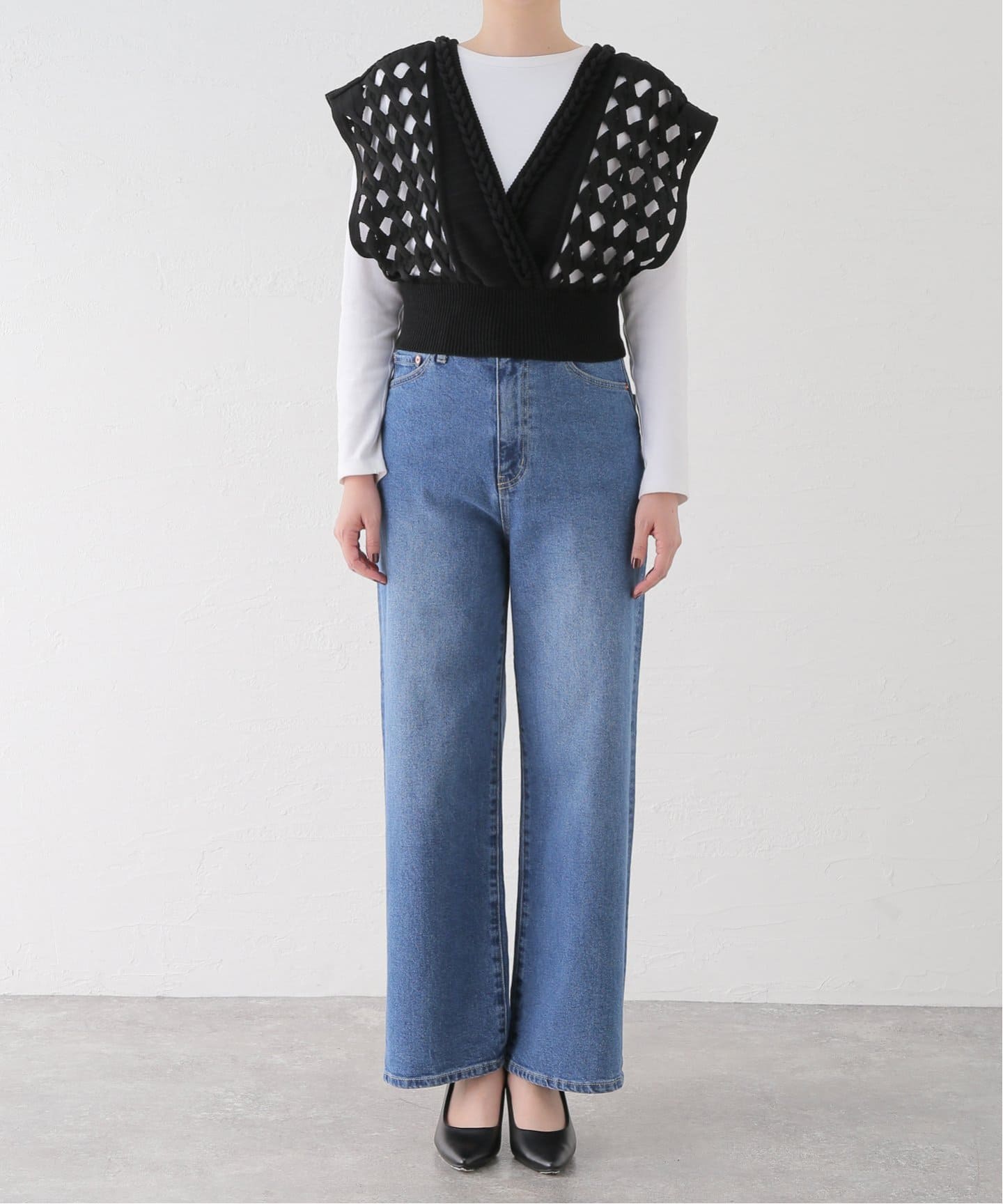leinwande（ラインヴァンド）の「Braid Knitted Top（ベスト