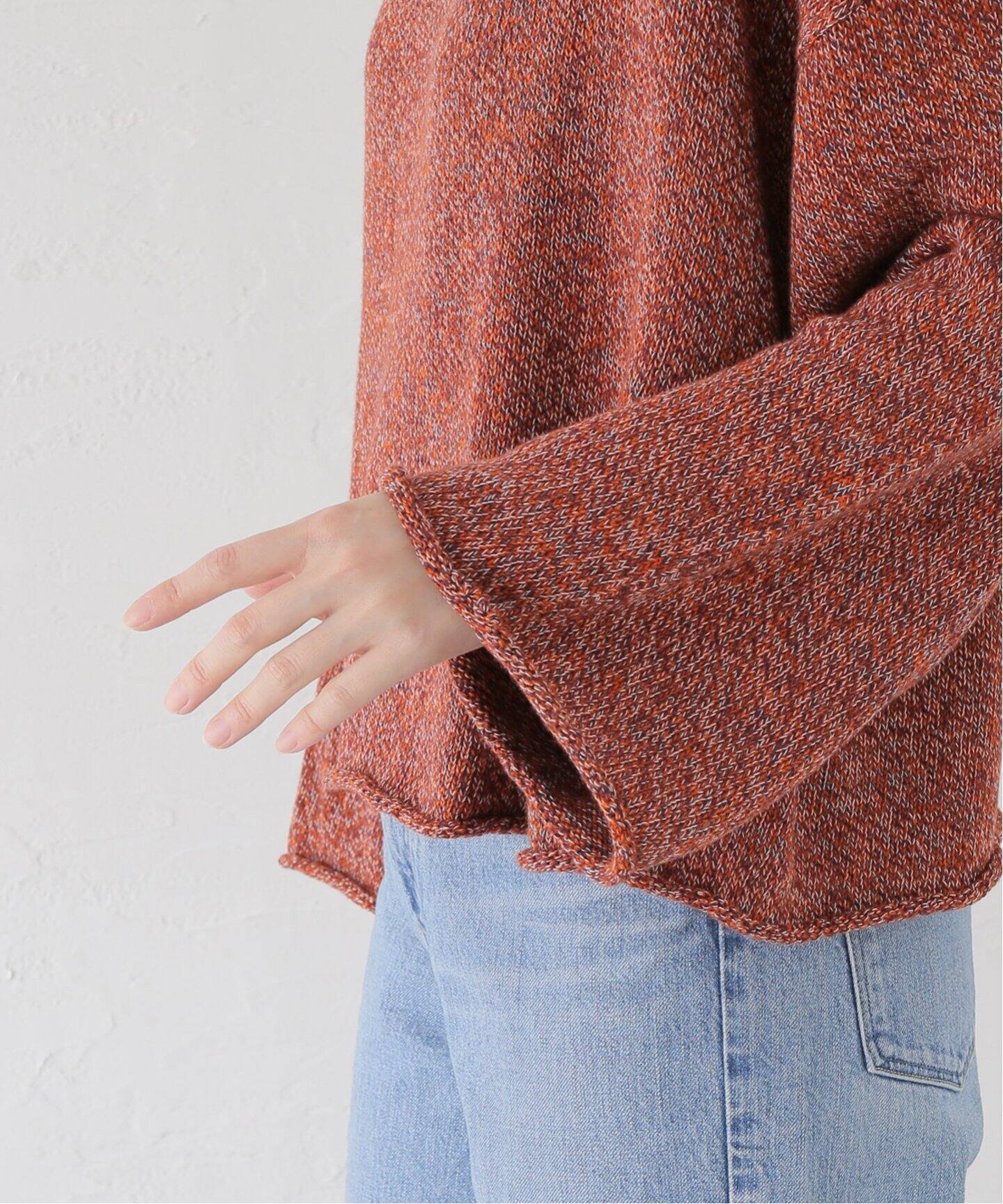BASERANGE ベースレンジ 24AW フランス製 SEIRA PULLOVER オーガニックコットン メランジニット KNSEP-CO-AU24 XS/S Rust Melange セーター 定価30,910円 トップス【新古品】【中古】【BASERANGE】 新品 BASERANGE ベースレンジ 24AW フランス製 SEIRA PULLOVER