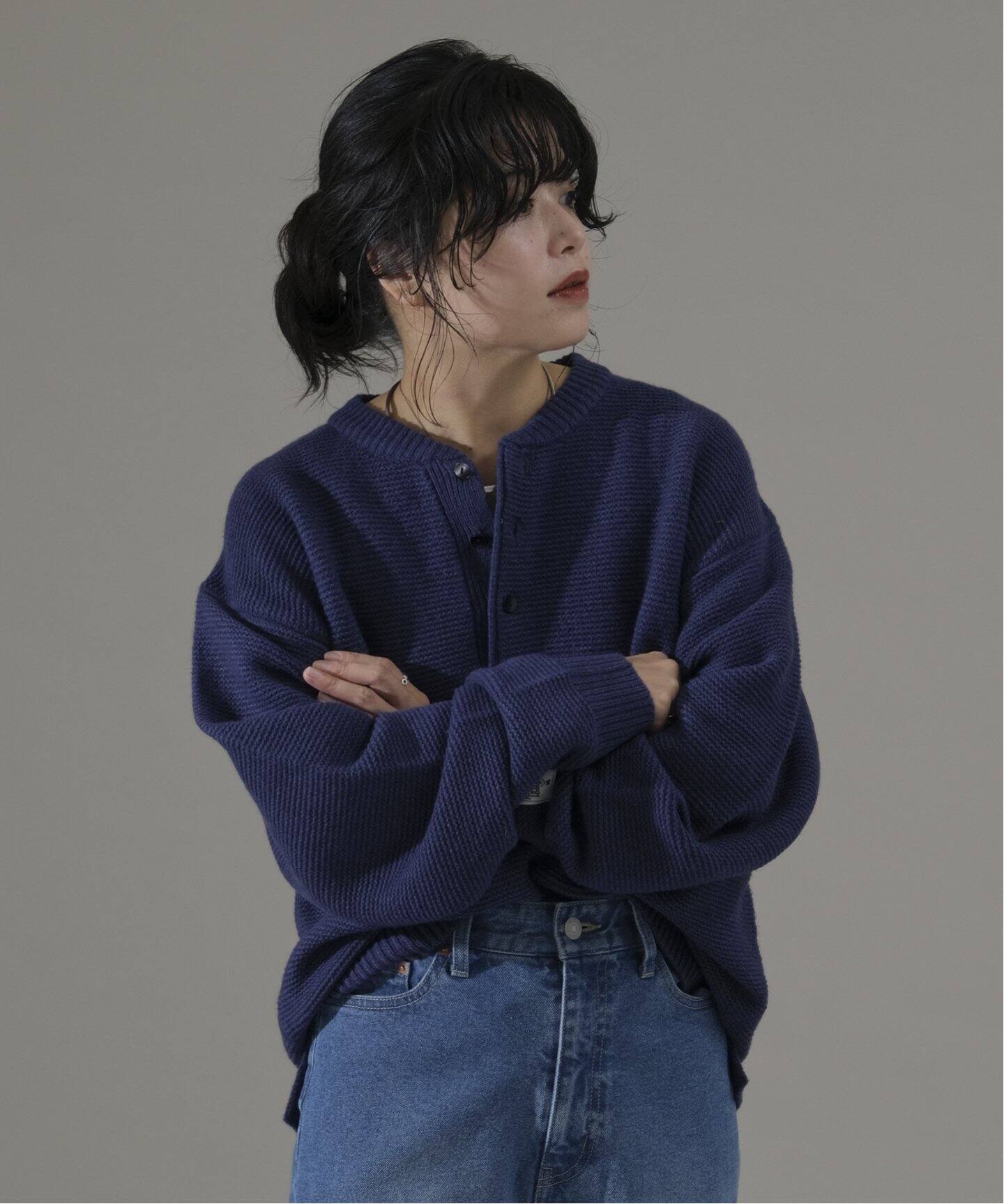 HAMILTON WOOL ガーター ヘンリーネックニット（ニット／セーター