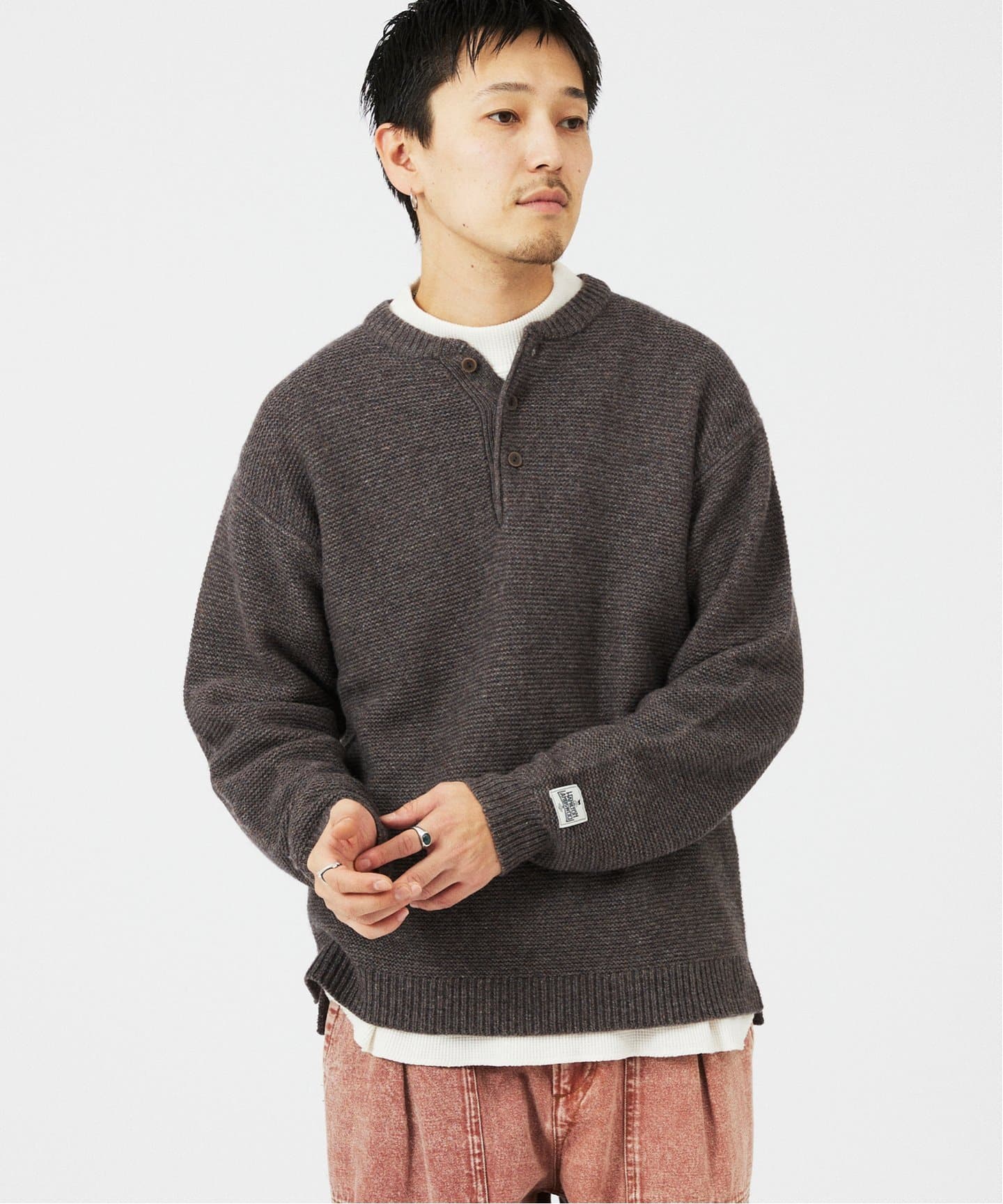 HAMILTON WOOL ガーター ヘンリーネックニット（ニット／セーター