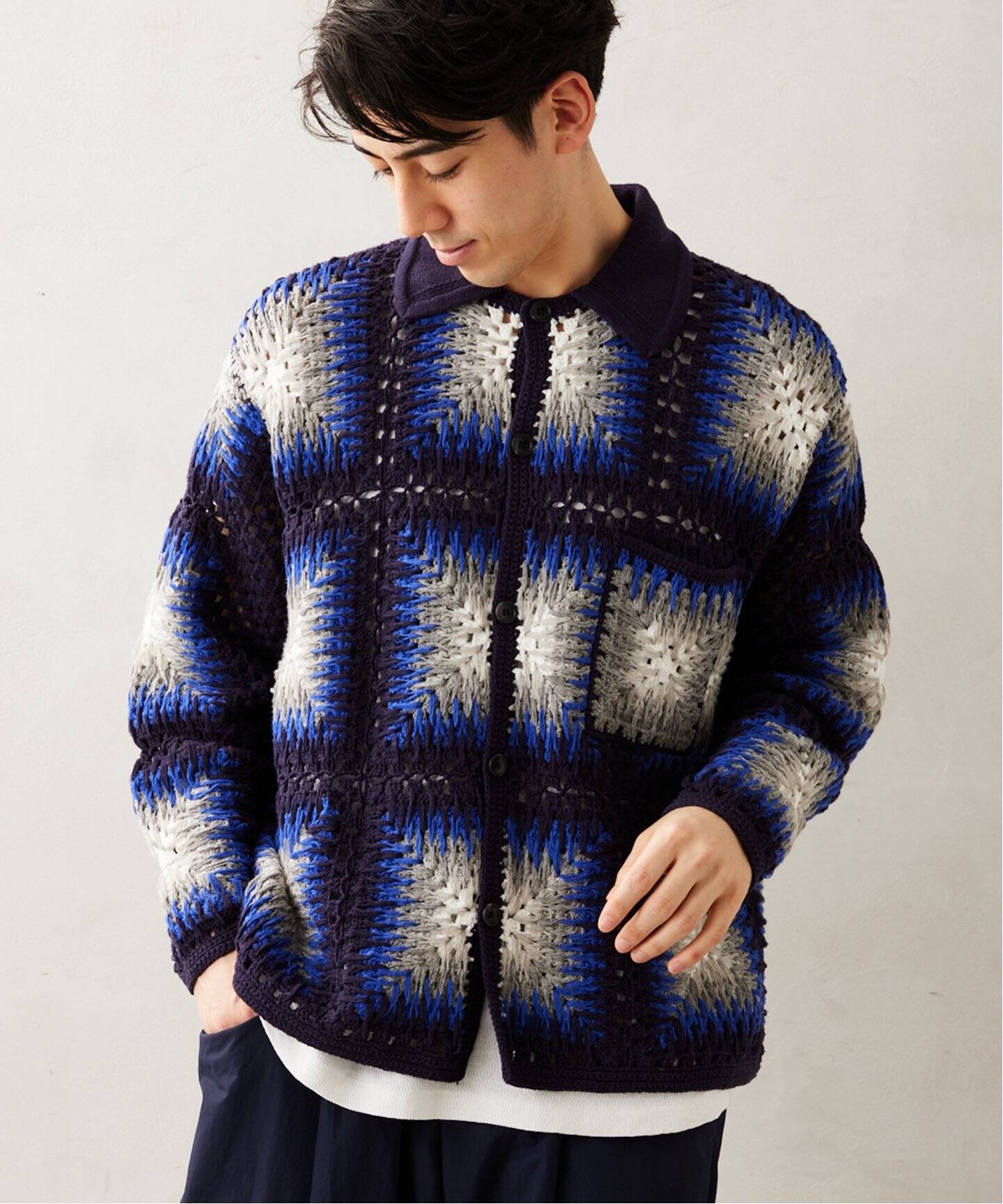 CALIFORNIA クロシェアミ ニットカーディガン サックスブルー　L 楽天市場】【SALE／30%OFF】JOURNAL STANDARD relume CALIFORNIA