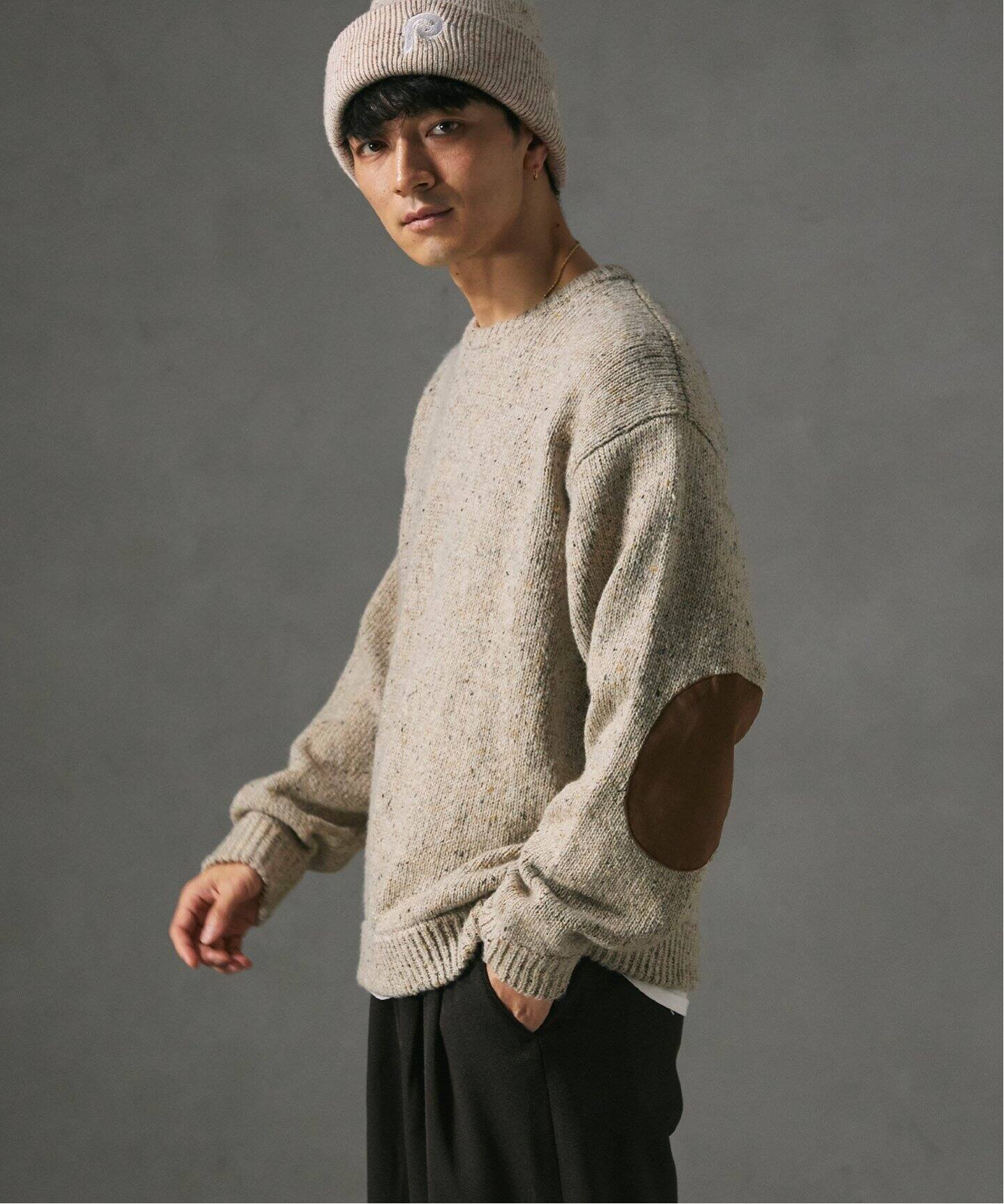 Drawer　カシミヤウール クルーネックニット エルボーパッチ ジャーナルスタンダード レリューム JOURNAL STANDARD relume