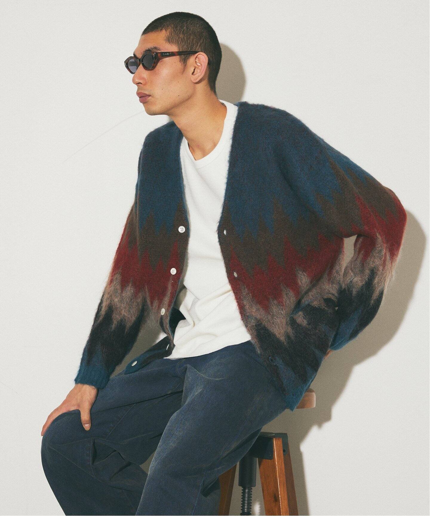 J.S.Homestead / Stead モヘアミックス ジグザグカーディガン  