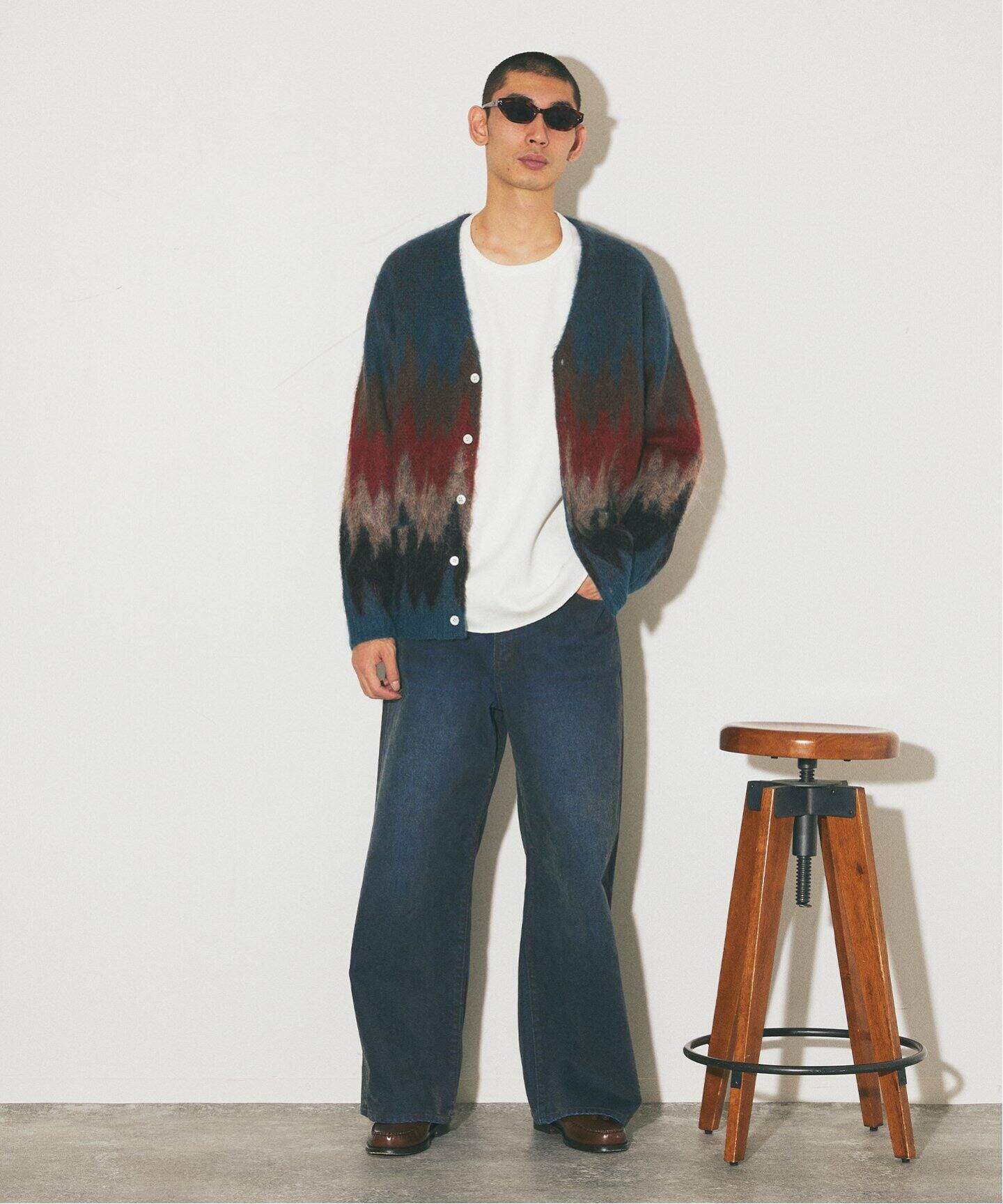 J.S.Homestead / Stead モヘアミックス ジグザグカーディガン 