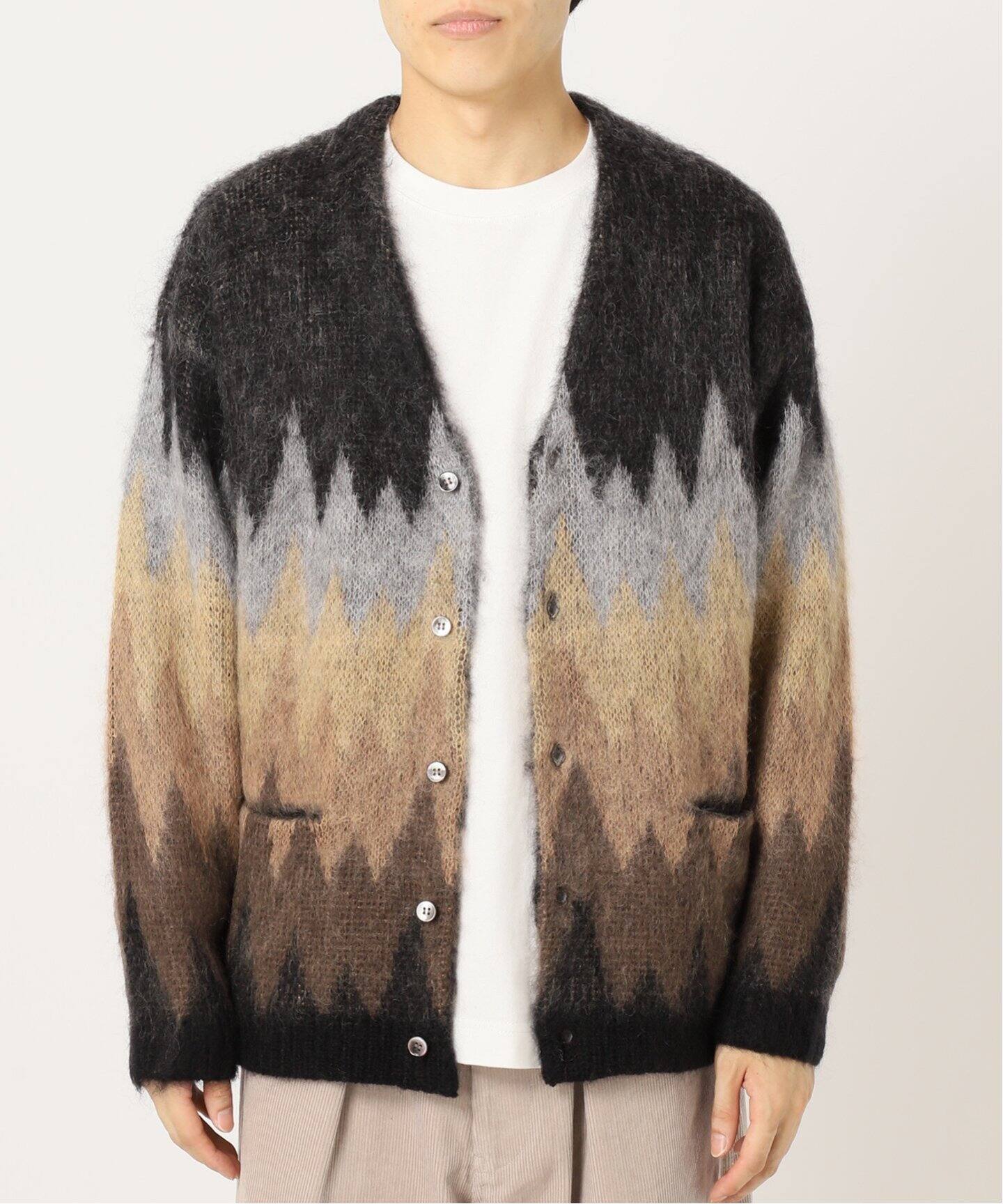 J.S.Homestead / Stead モヘアミックス ジグザグカーディガン  