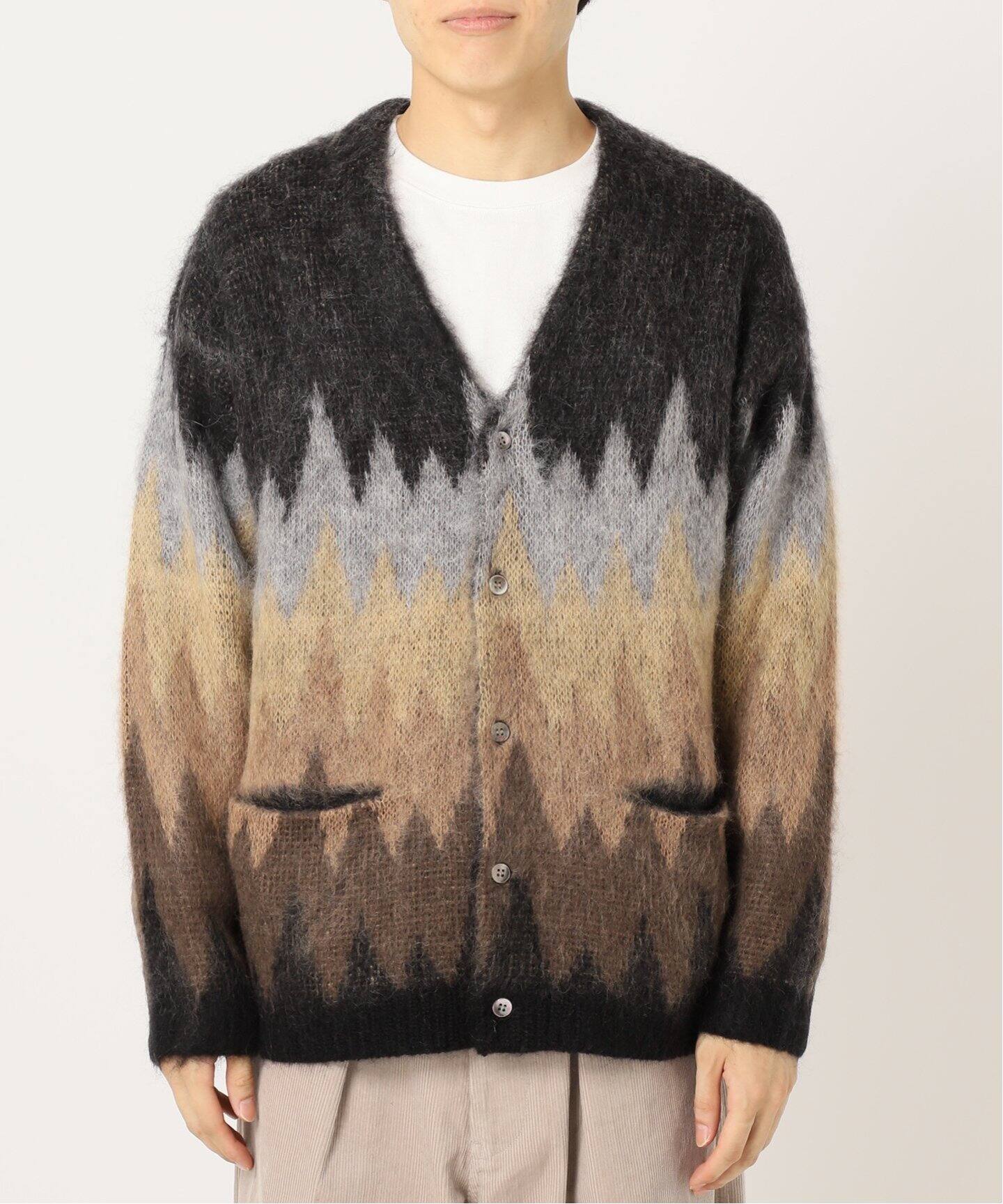 J.S.Homestead / Stead モヘアミックス ジグザグカーディガン  