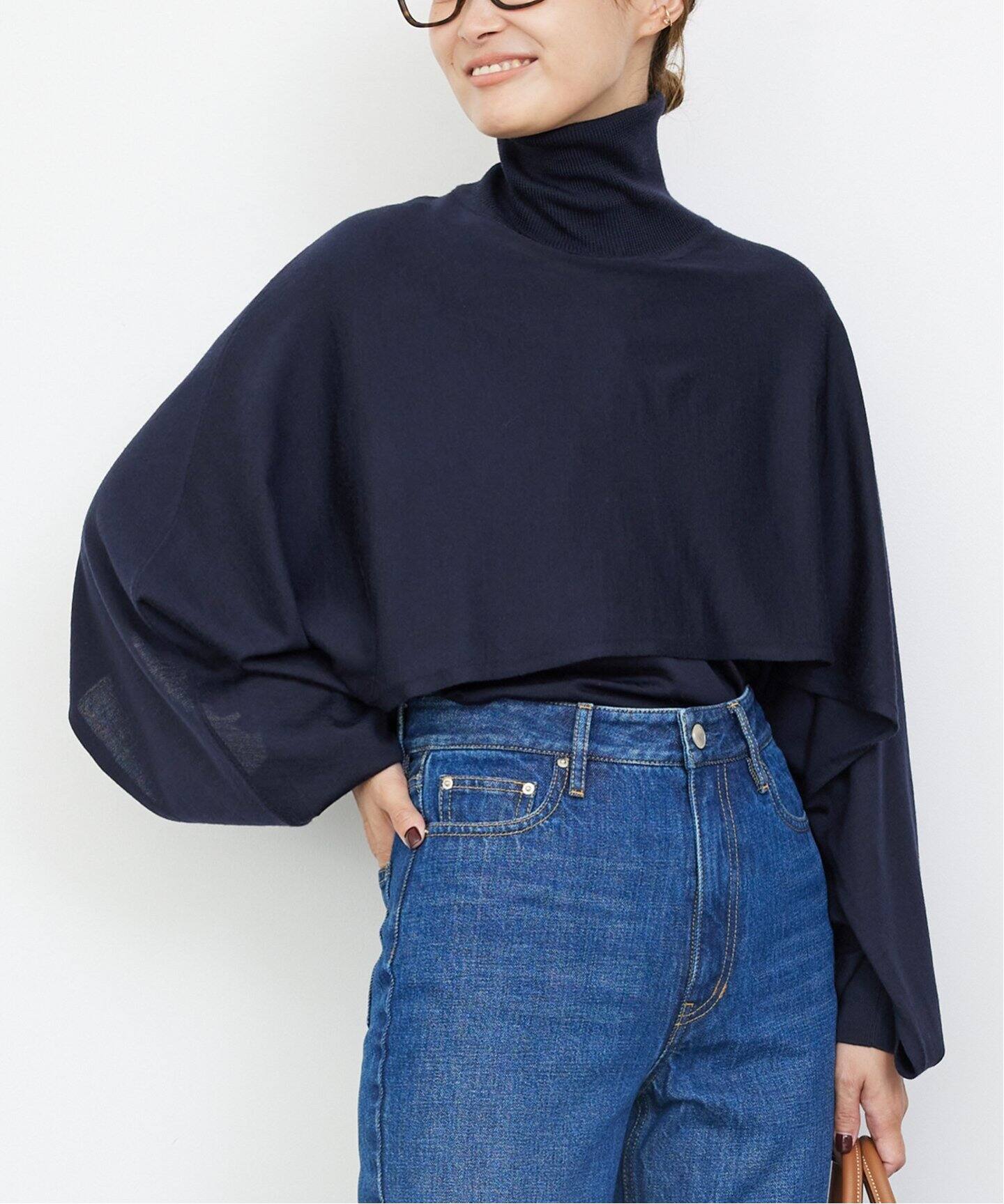 MILLENNIUM タートルネック ポンチョ（ニット／セーター）｜Deuxieme  