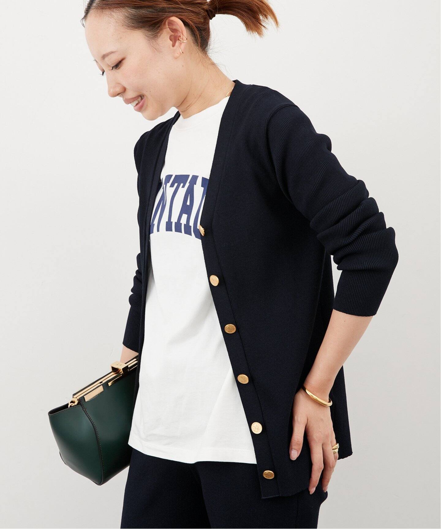 追加 *DINER RIB Vネックカーディガン（カーディガン  