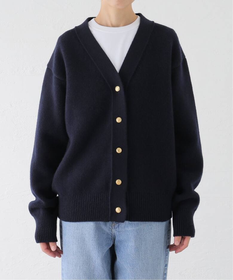 ドゥーズィエムクラス ウール100%カーディガン M相当 金ボタン 黒  