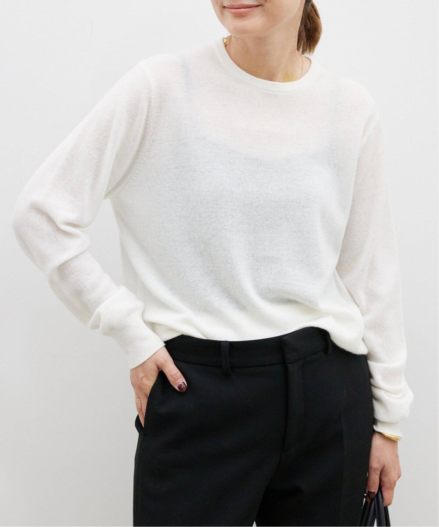 Cashmere Sheer クルーネック プルオーバー（ニット／セーター 
