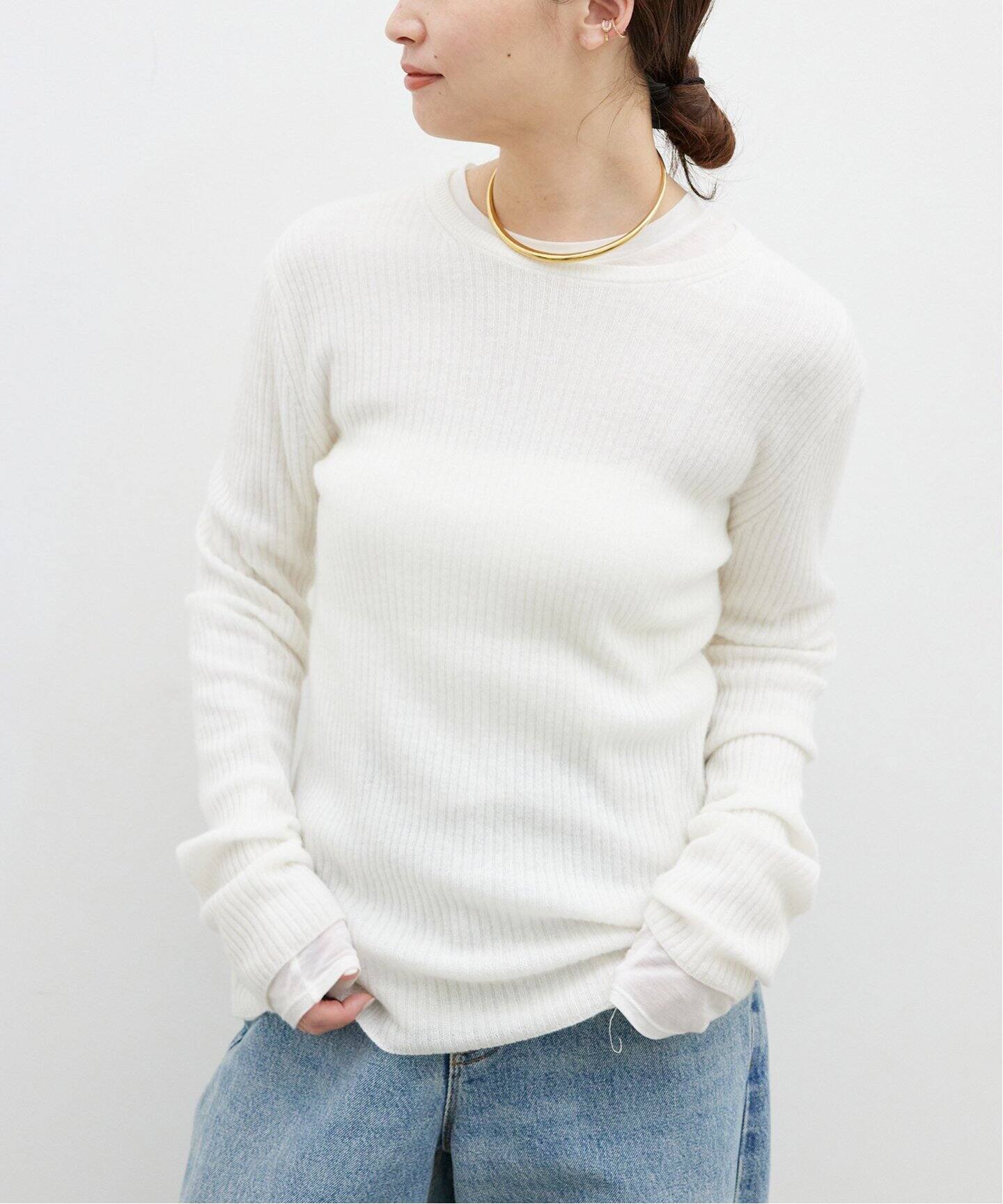 Cashmere Sheer リブ プルオーバー（ニット／セーター）｜Deuxieme  